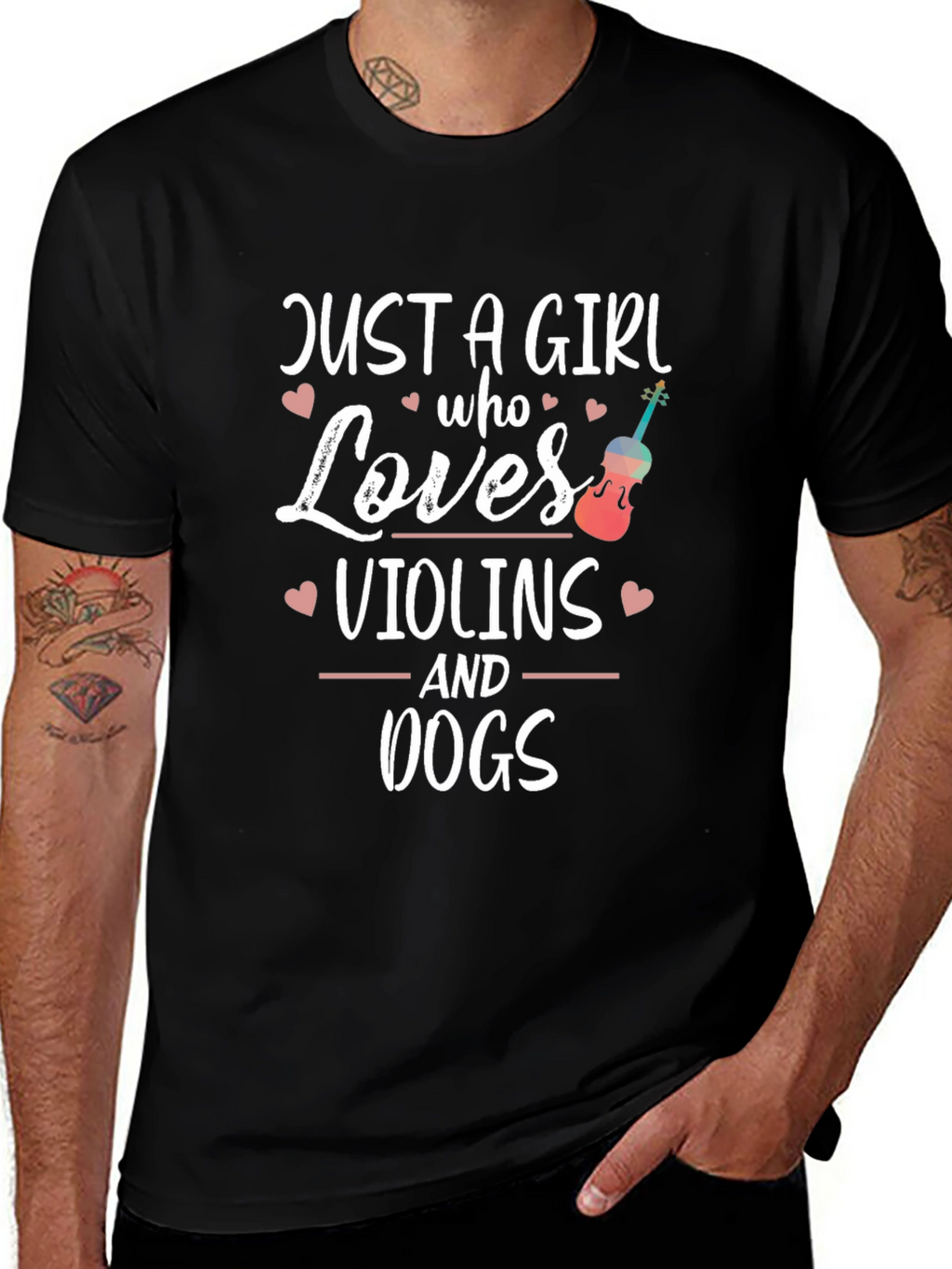 Just a Girl Who Loves Violins and Dogs T-Shirt