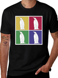 Penguin Pop Art T-Shirt Novelty Graphic Tee