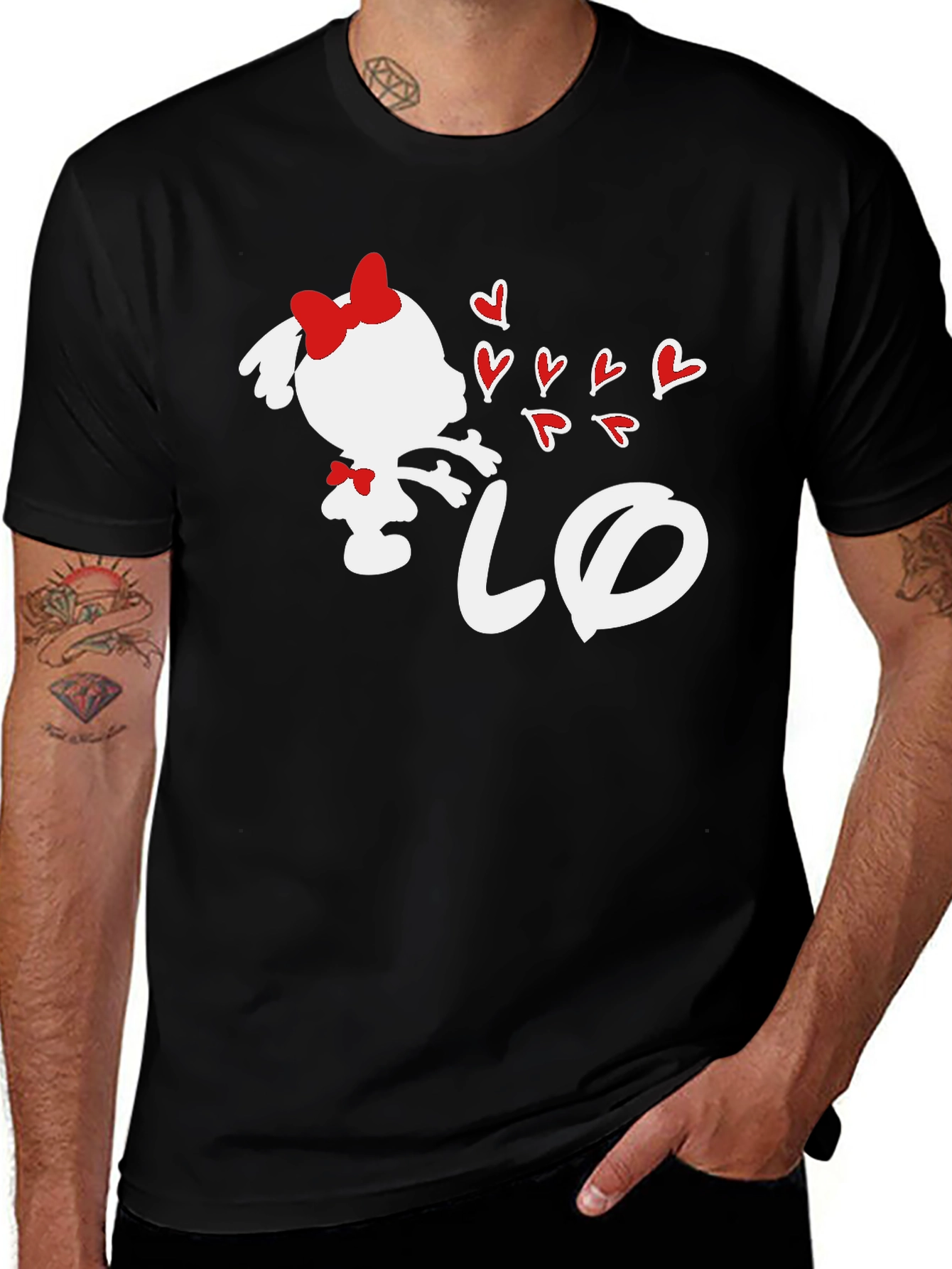 Girl Blowing Hearts Graphic Tee