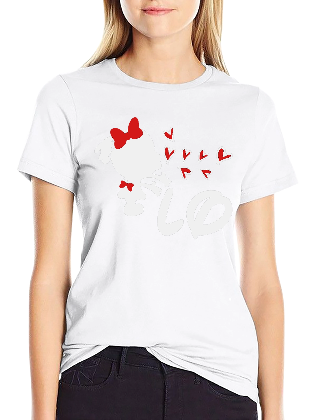 Girl Blowing Hearts Graphic Tee