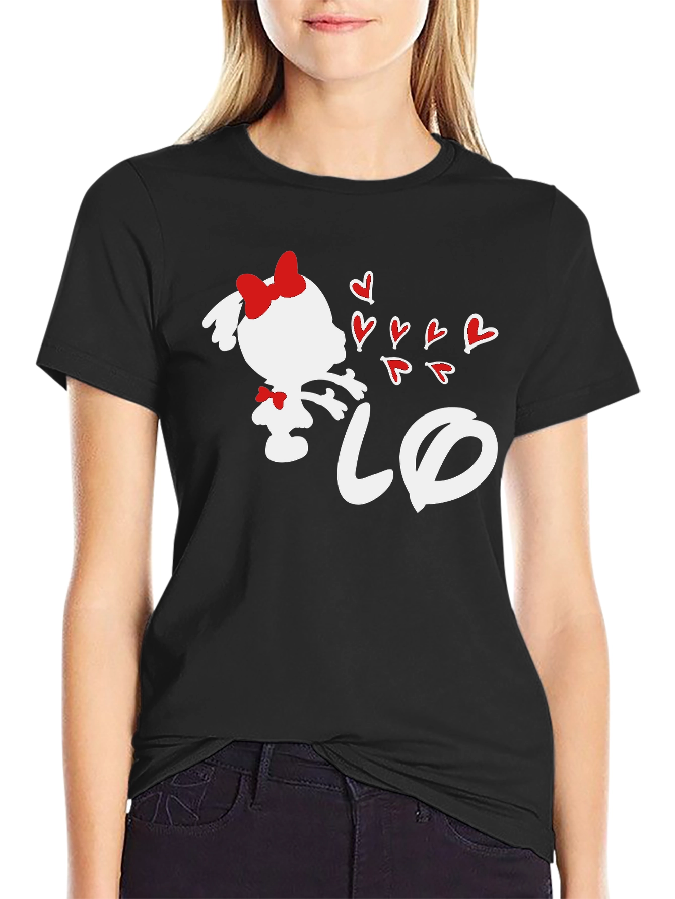 Girl Blowing Hearts Graphic Tee