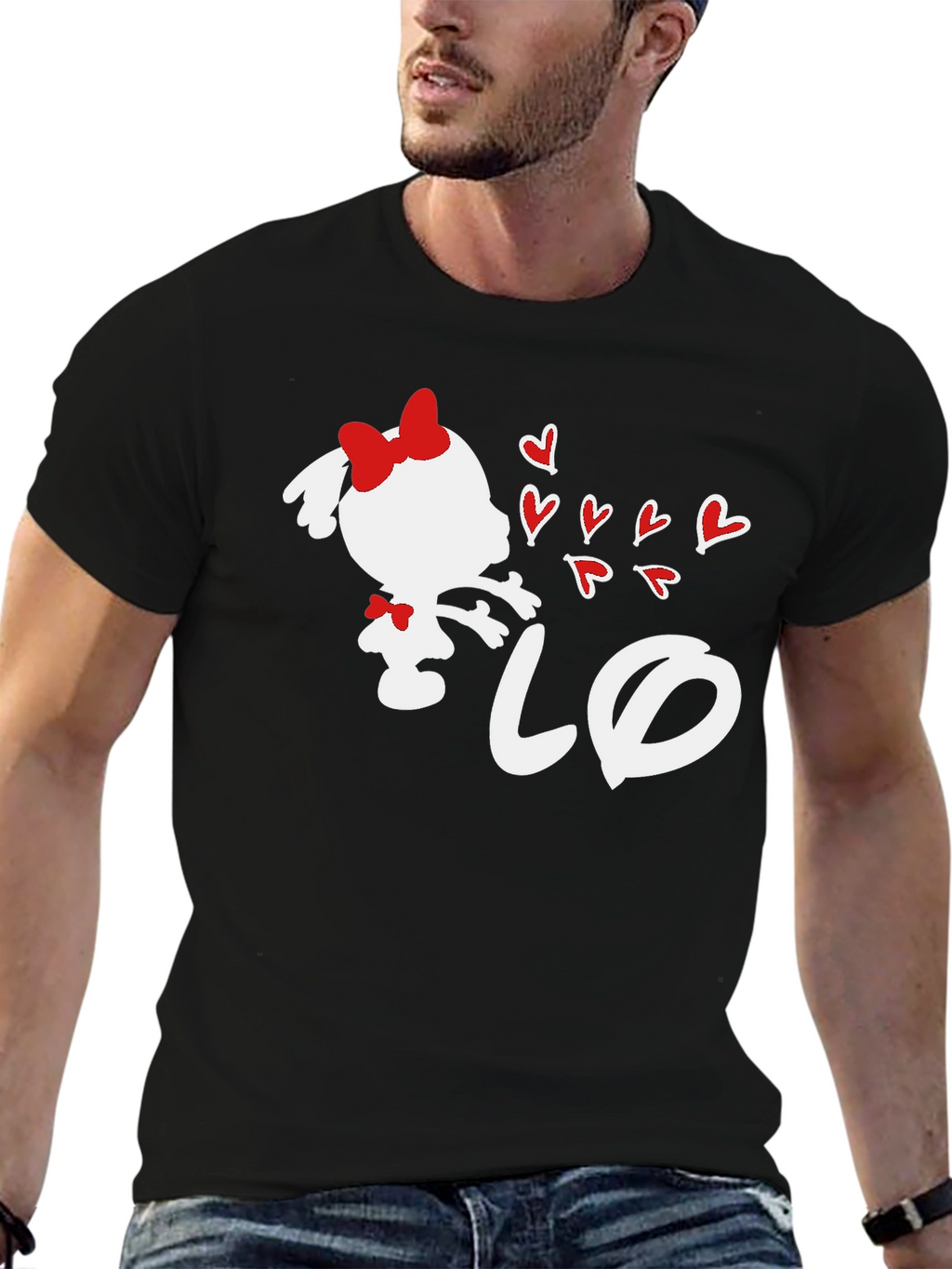 Girl Blowing Hearts Graphic Tee