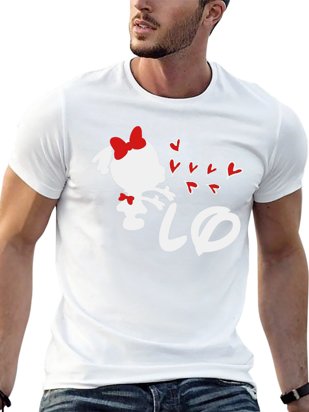 Girl Blowing Hearts Graphic Tee