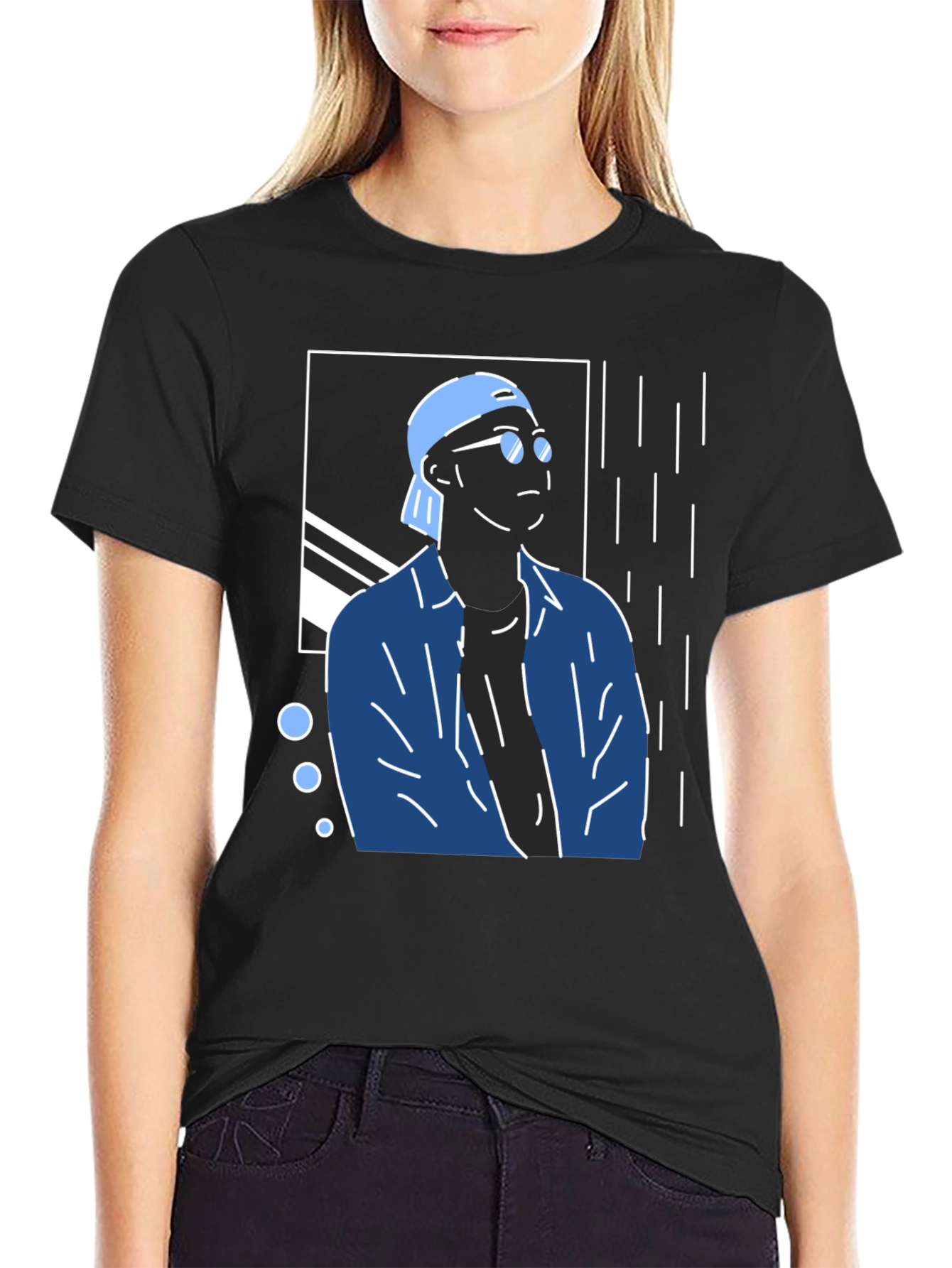 Trendy Graphic Tee - Cool Man Design
