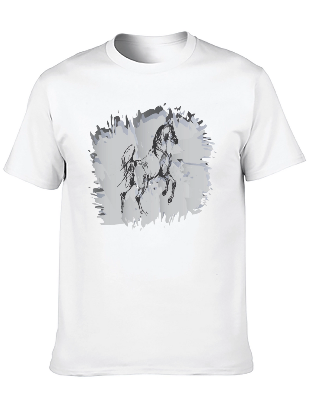 Horse Sketch Graphic Black T-Shirt