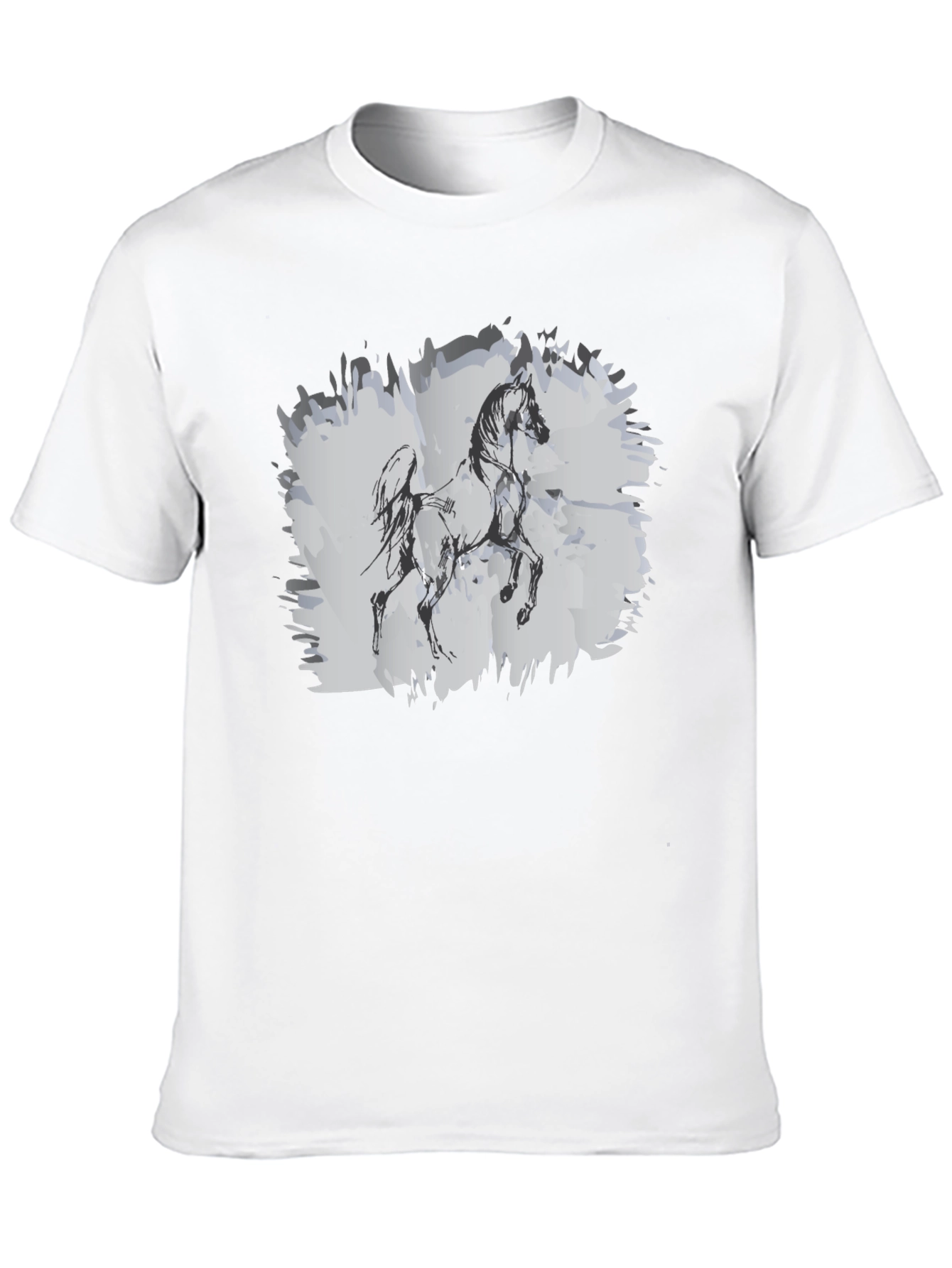 Horse Sketch Graphic Black T-Shirt