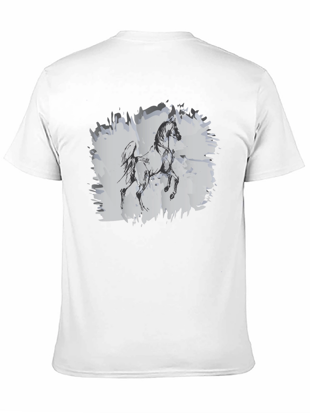 Horse Sketch Graphic Black T-Shirt