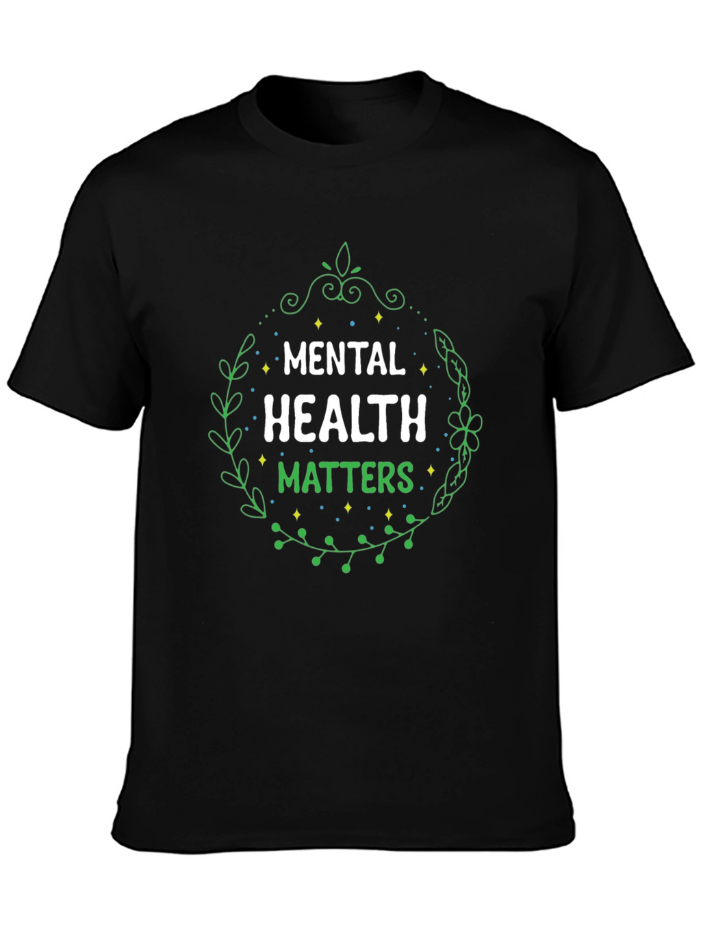 Mental Health Matters Black Graphic T-Shirt
