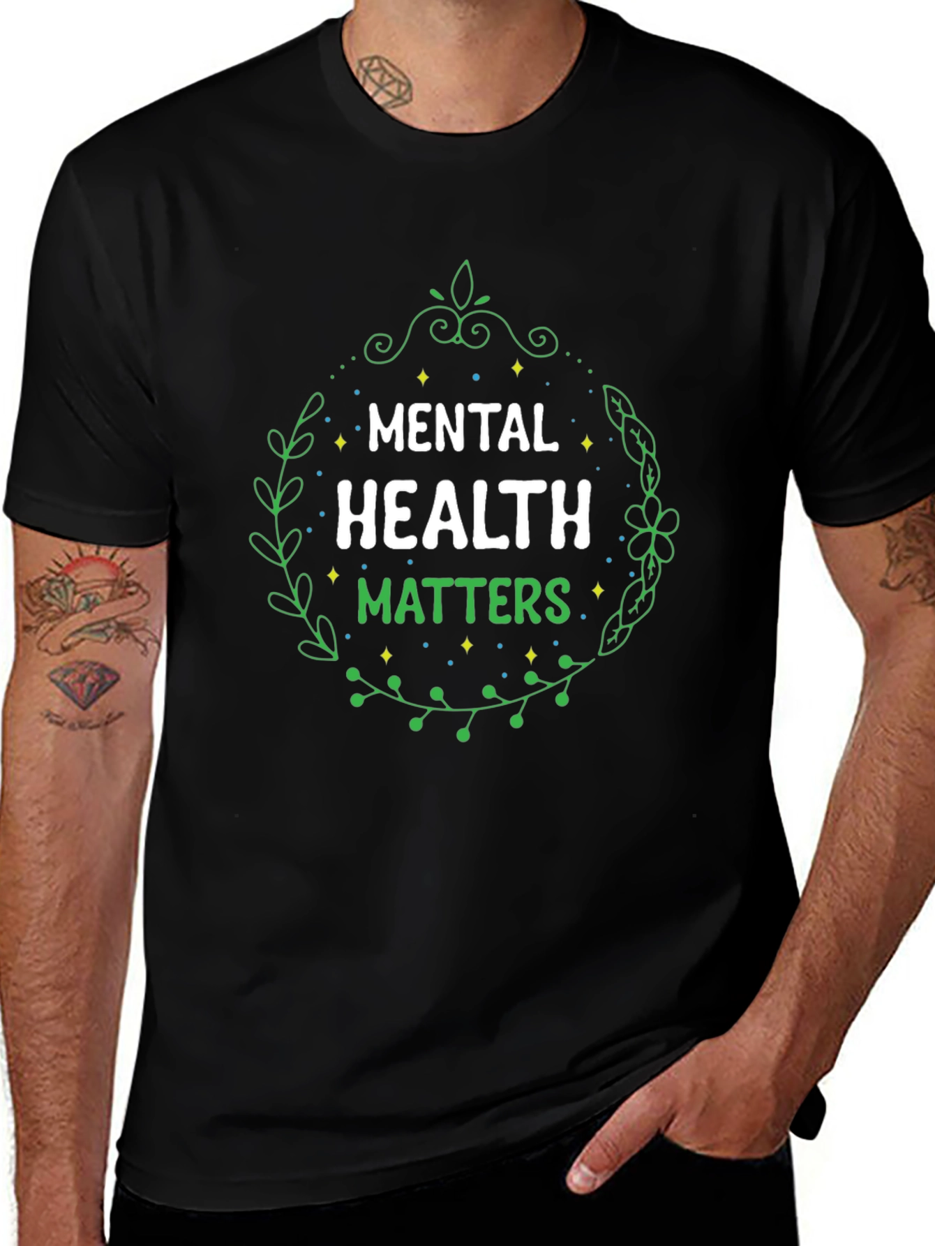 Mental Health Matters Black Graphic T-Shirt