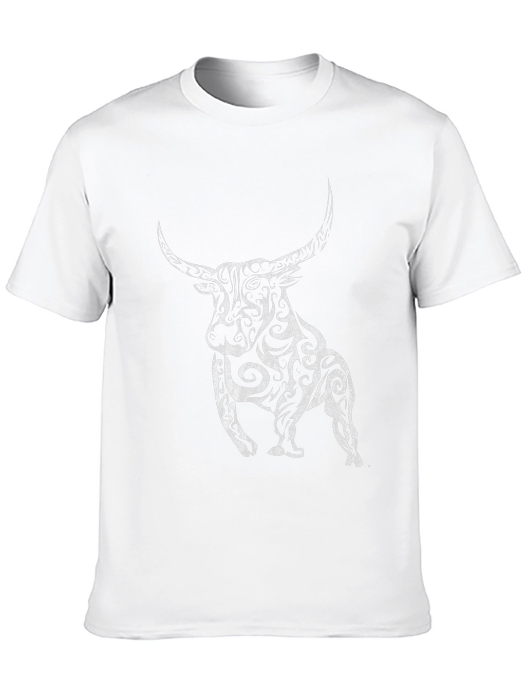 Black T-Shirt with Ornate Bull Graphic