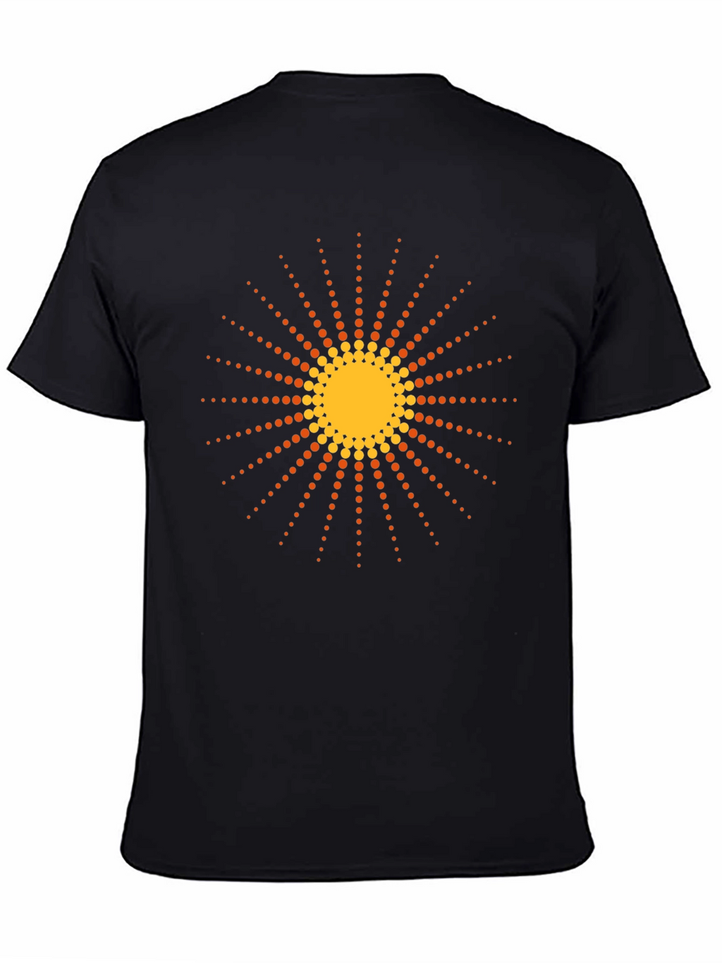 Black T-Shirt with Retro Sun Graphic