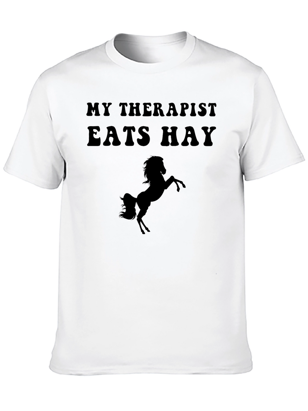 My Therapist Eats Hay Black Graphic Tee