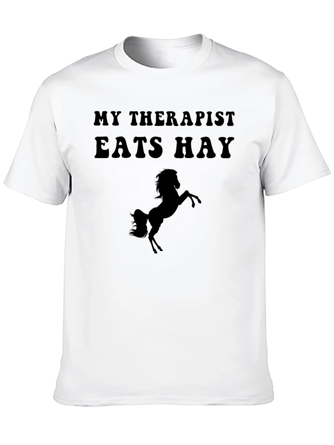 My Therapist Eats Hay Black Graphic Tee