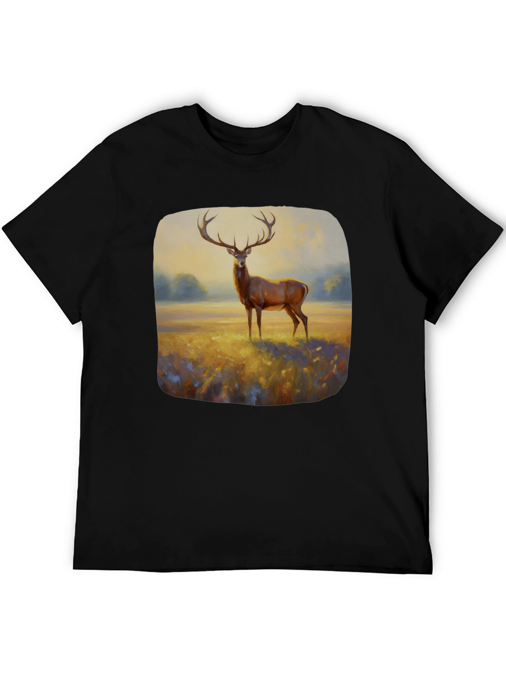 Deer Painting Graphic Tee - Nature Inspired Art Shirt