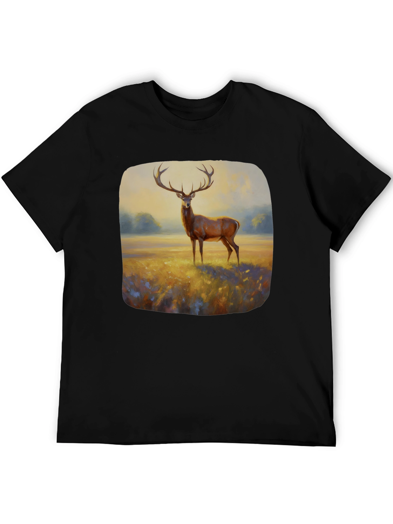 Deer Painting Graphic Tee - Nature Inspired Art Shirt