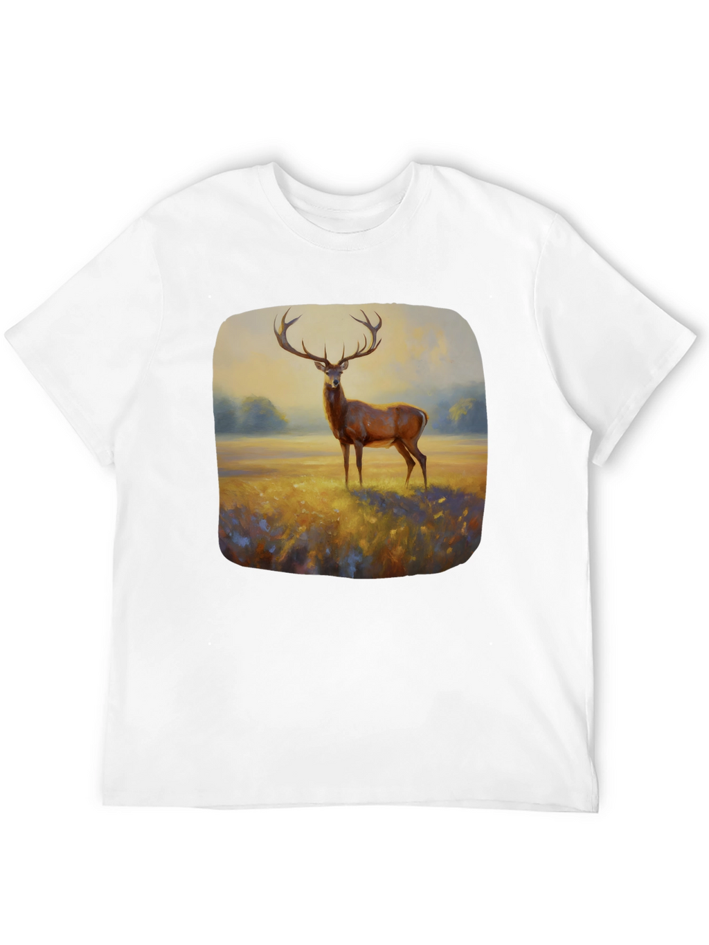 Deer Painting Graphic Tee - Nature Inspired Art Shirt