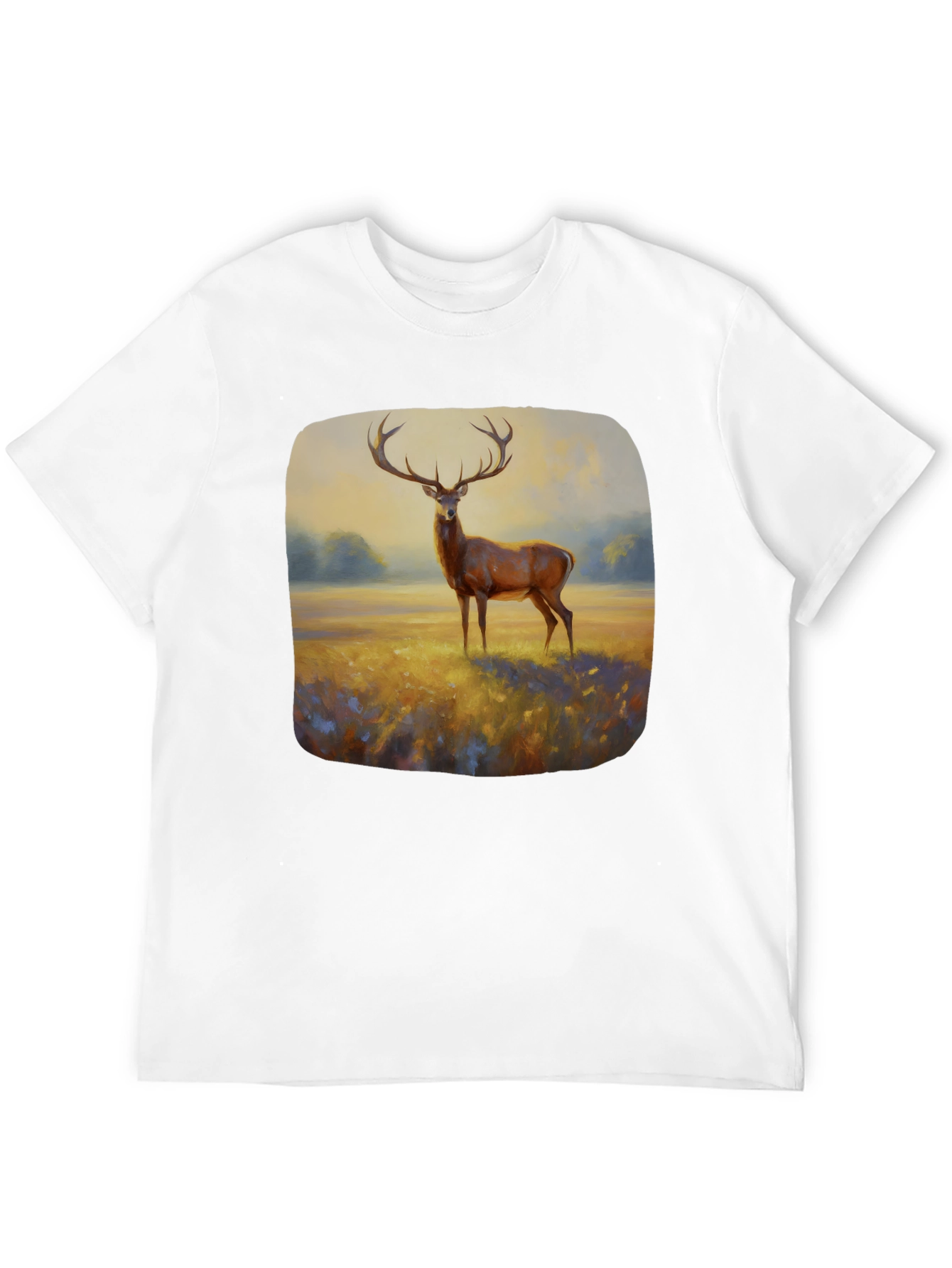 Deer Painting Graphic Tee - Nature Inspired Art Shirt