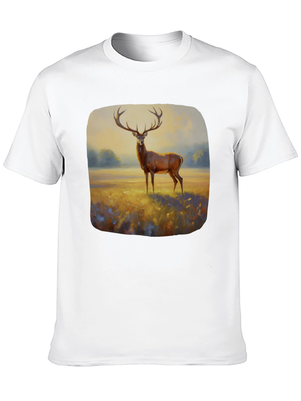 Deer Painting Graphic Tee - Nature Inspired Art Shirt