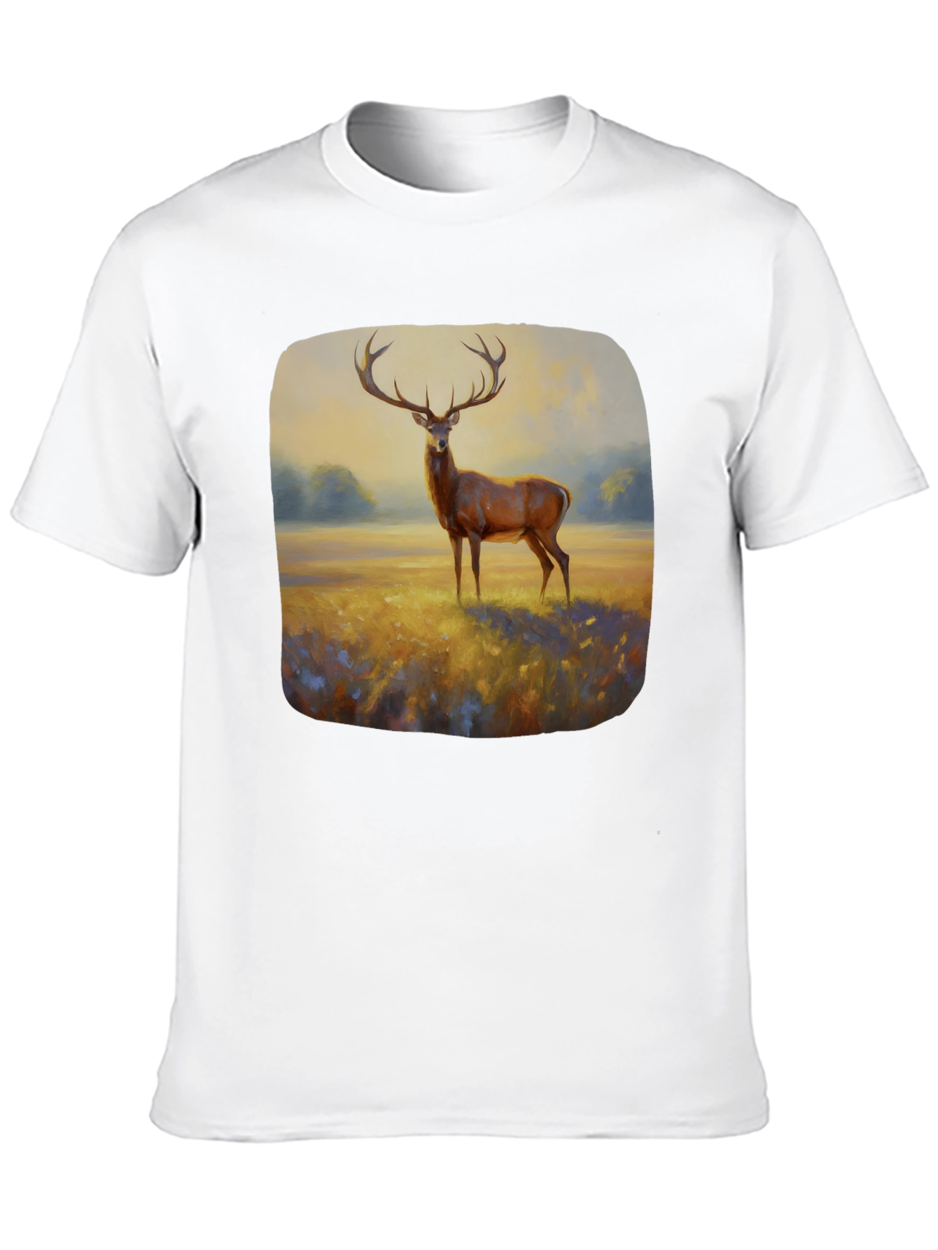 Deer Painting Graphic Tee - Nature Inspired Art Shirt