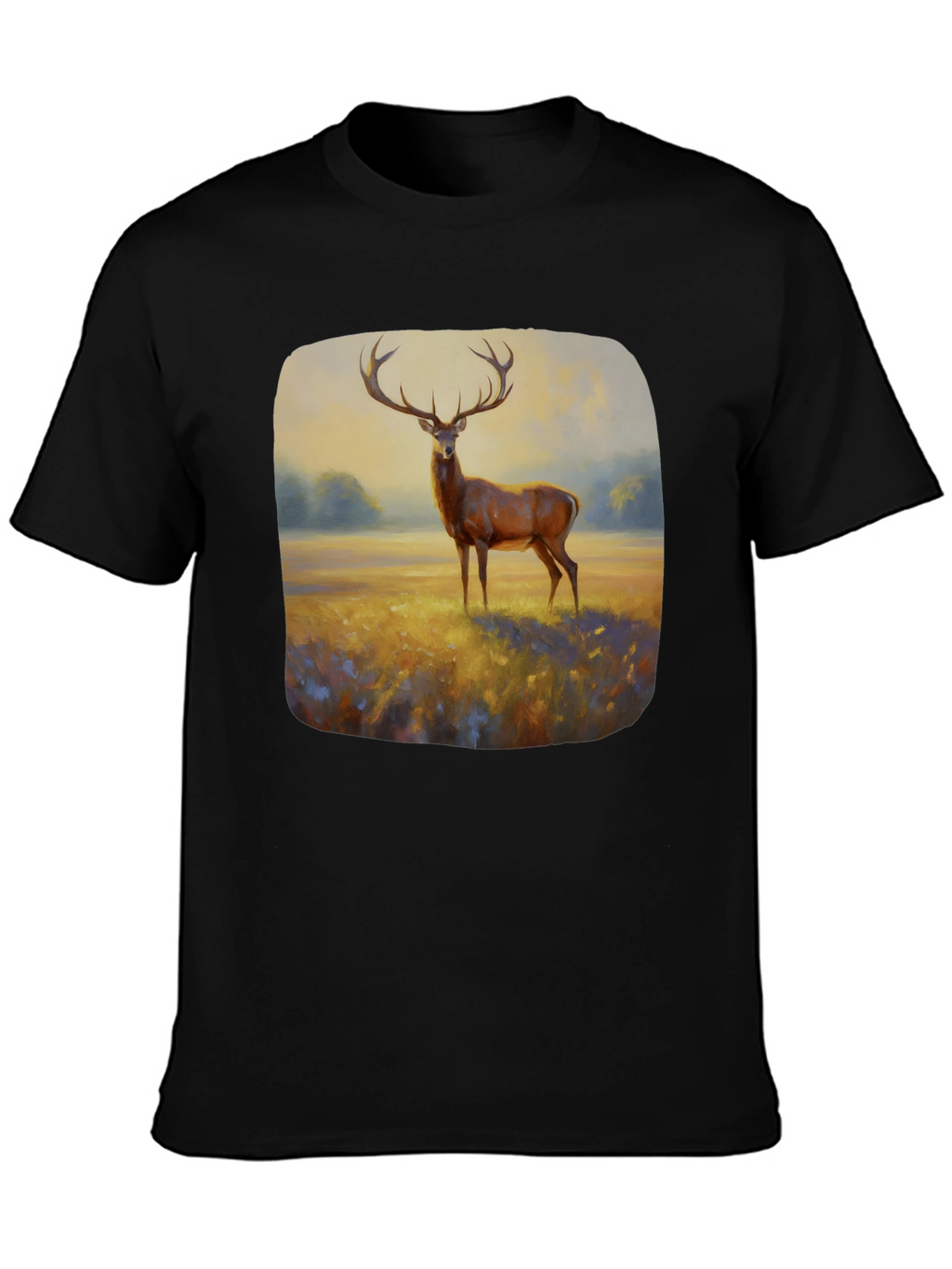 Deer Painting Graphic Tee - Nature Inspired Art Shirt