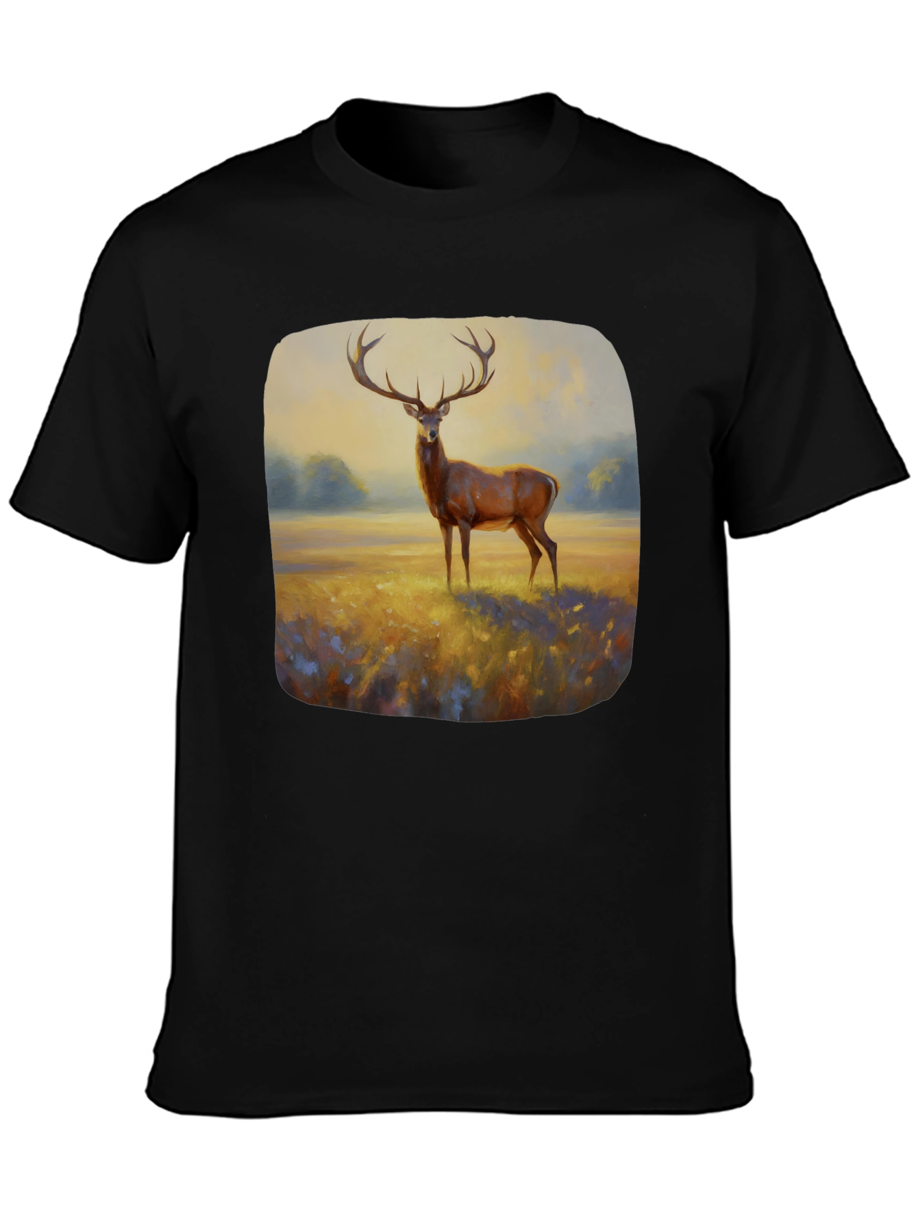 Deer Painting Graphic Tee - Nature Inspired Art Shirt