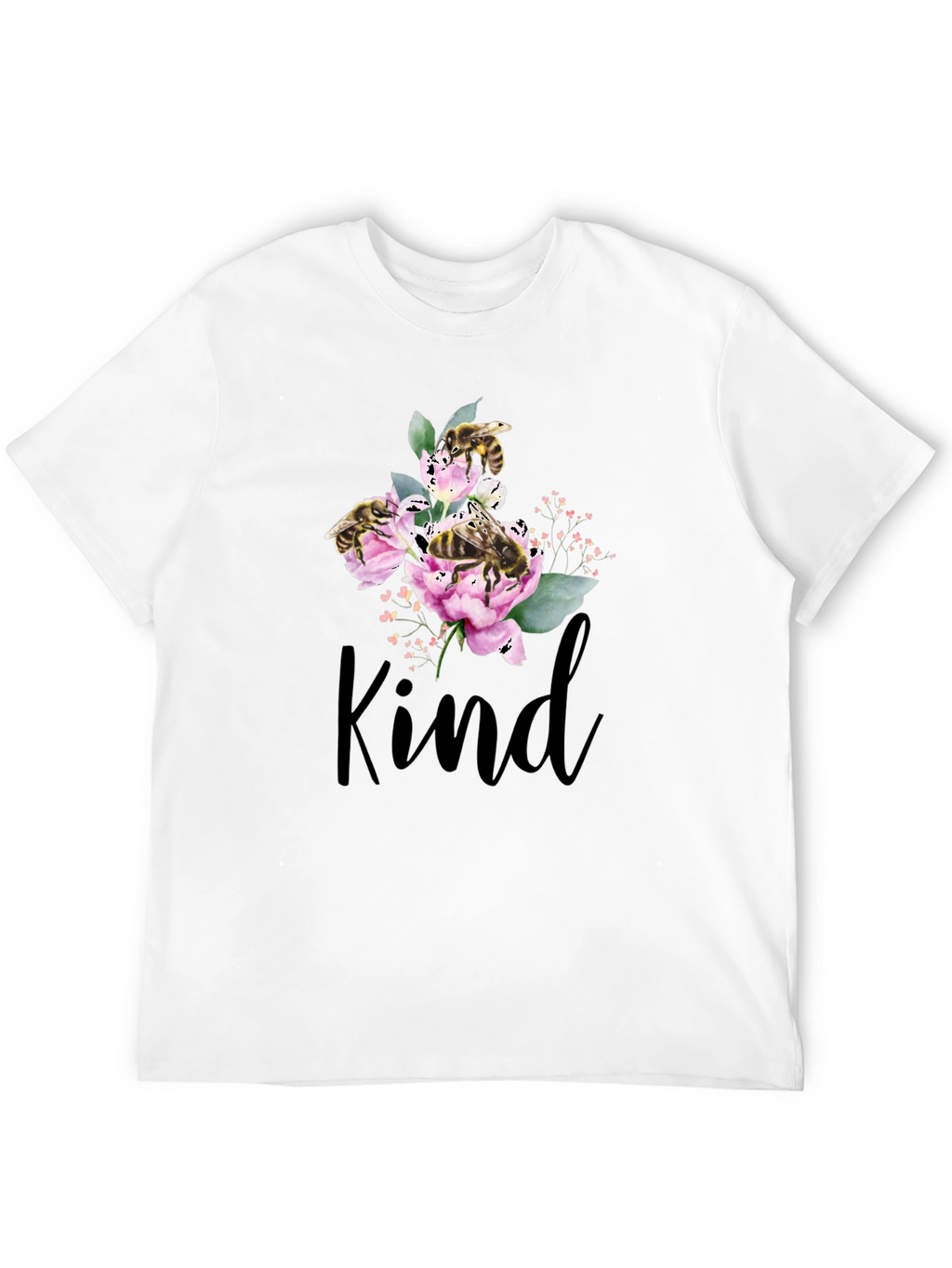 Kind Bee Flowers T-Shirt - Black