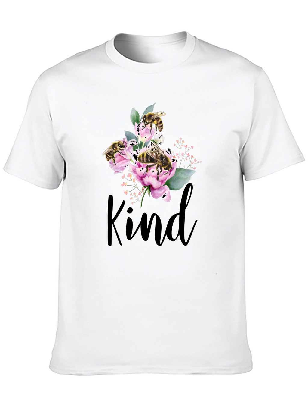 Kind Bee Flowers T-Shirt - Black