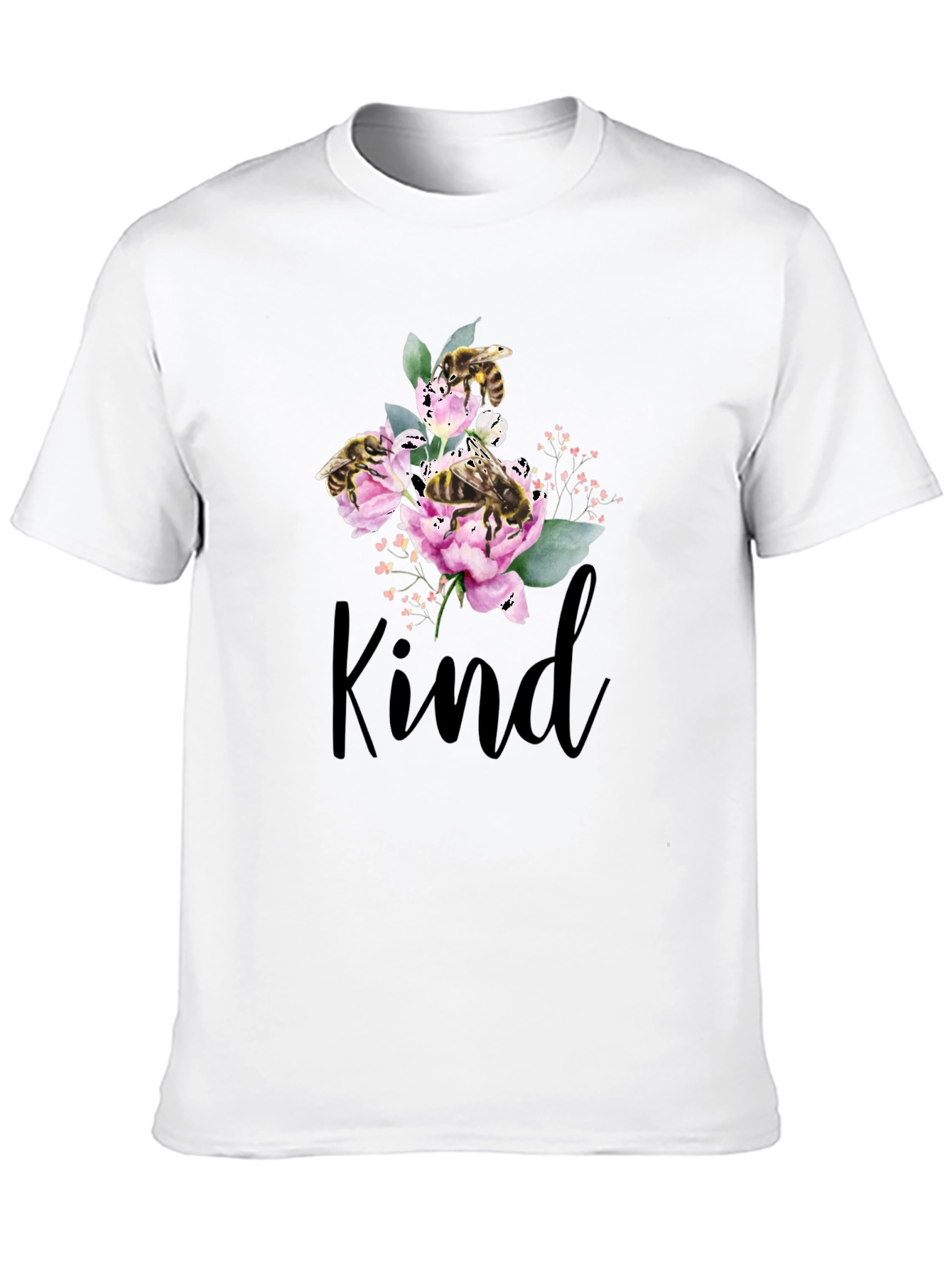 Kind Bee Flowers T-Shirt - Black