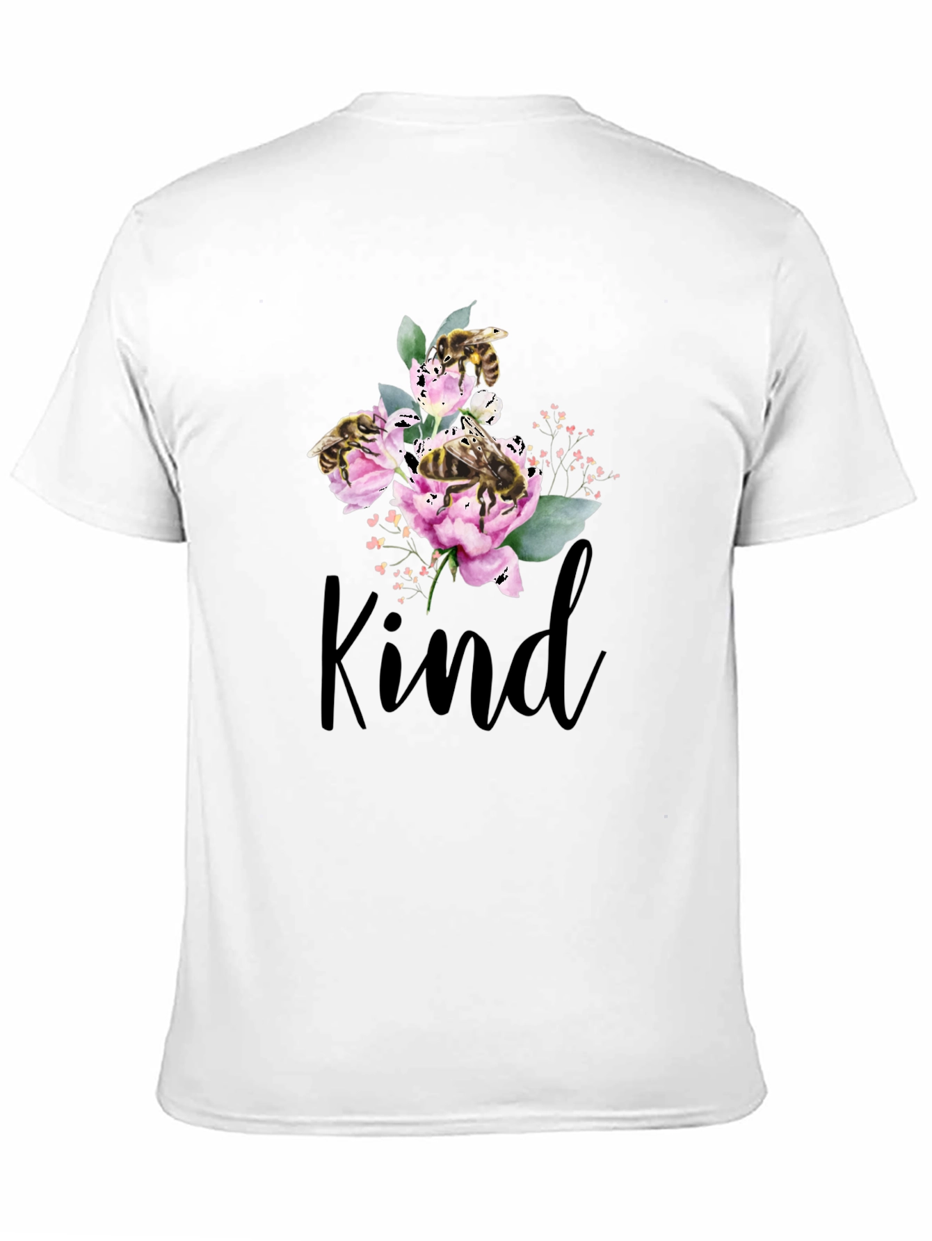 Kind Bee Flowers T-Shirt - Black