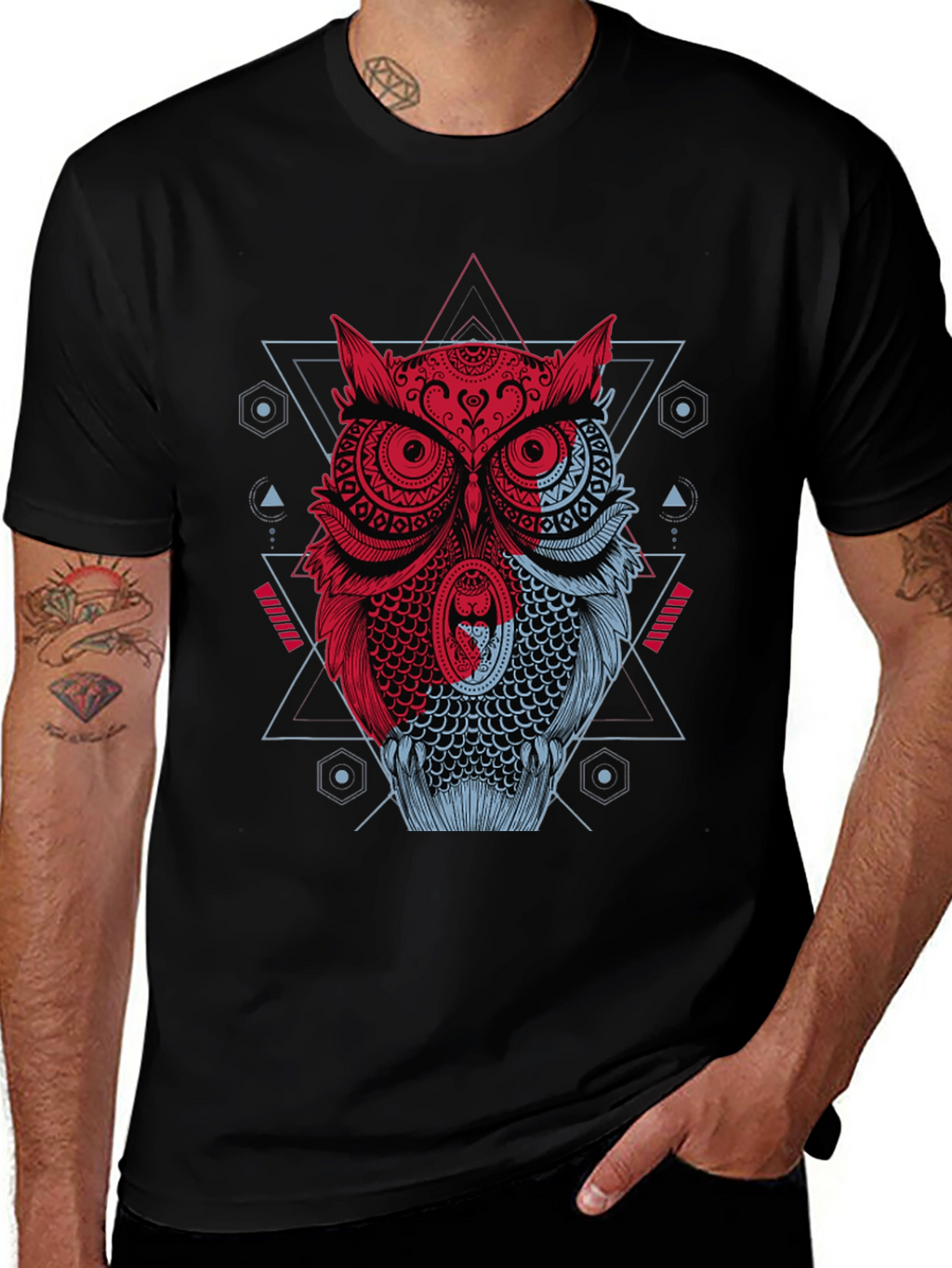 Geometric Owl Graphic T-Shirt