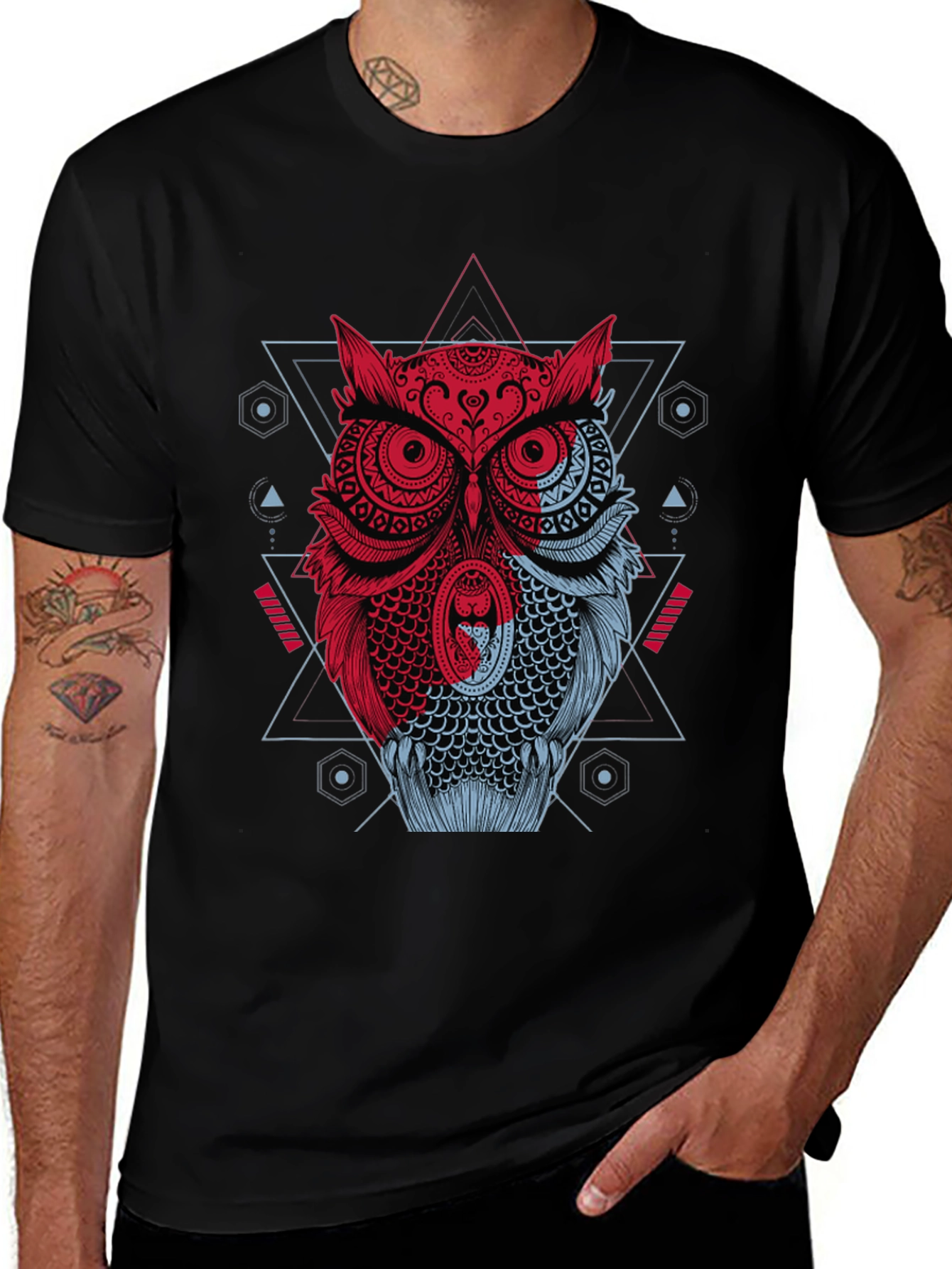 Geometric Owl Graphic T-Shirt