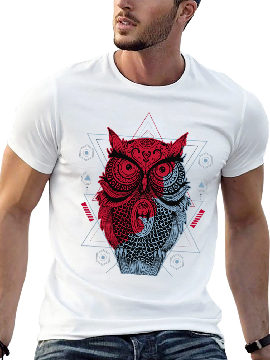 Geometric Owl Graphic T-Shirt