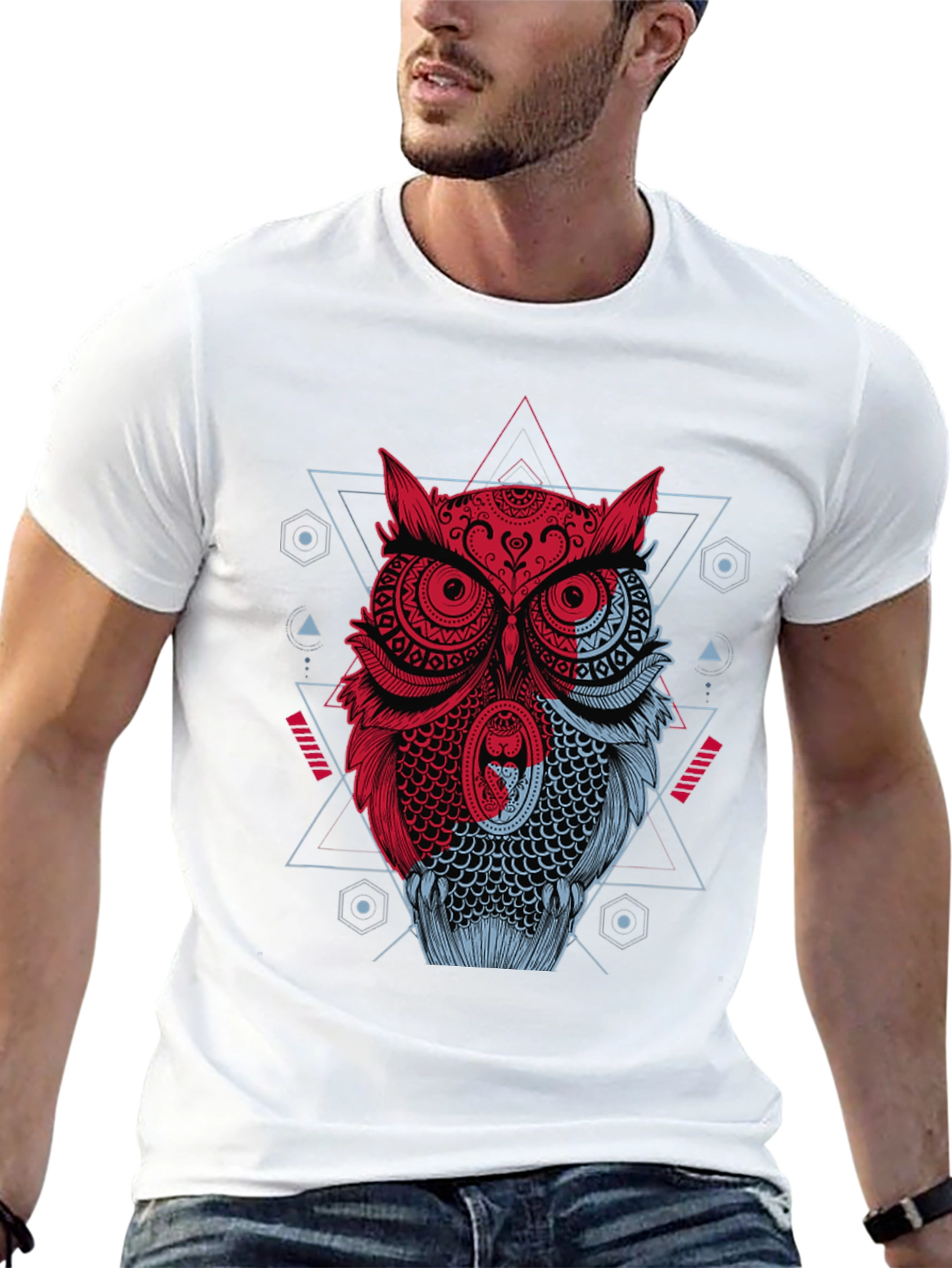 Geometric Owl Graphic T-Shirt