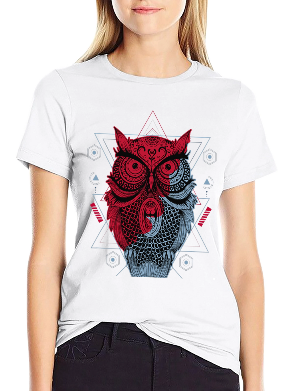 Geometric Owl Graphic T-Shirt