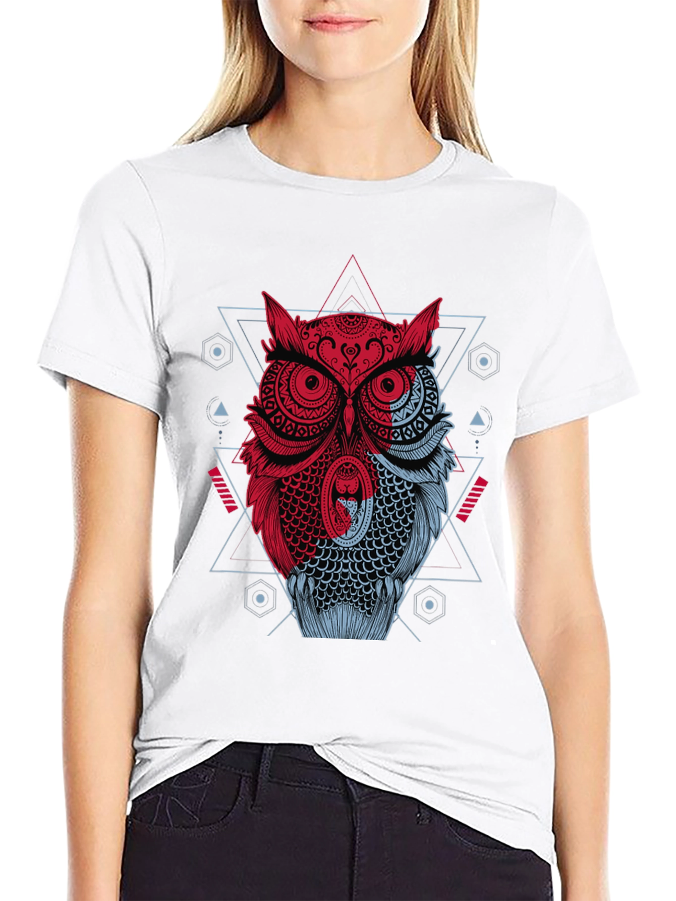 Geometric Owl Graphic T-Shirt