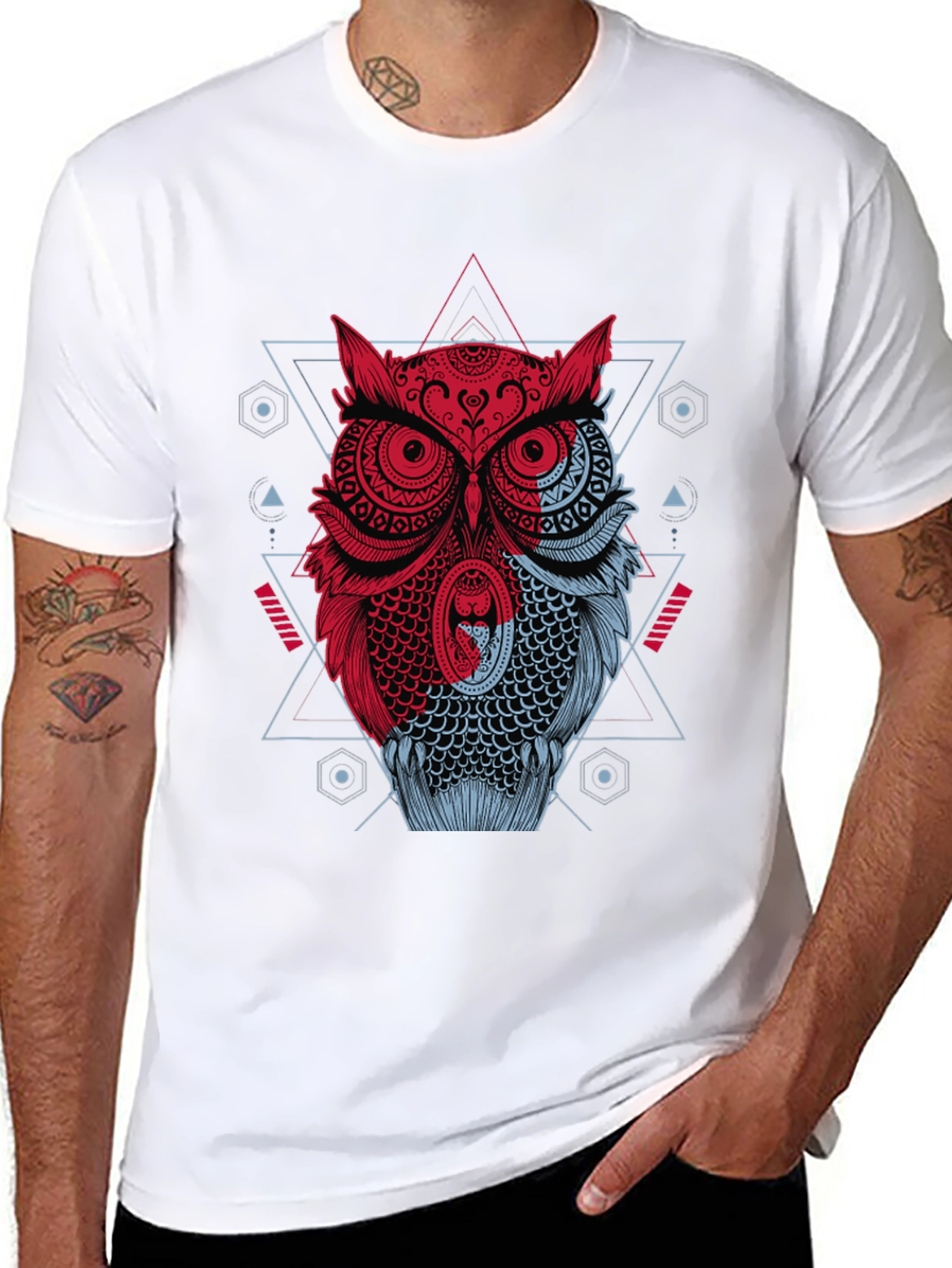 Geometric Owl Graphic T-Shirt