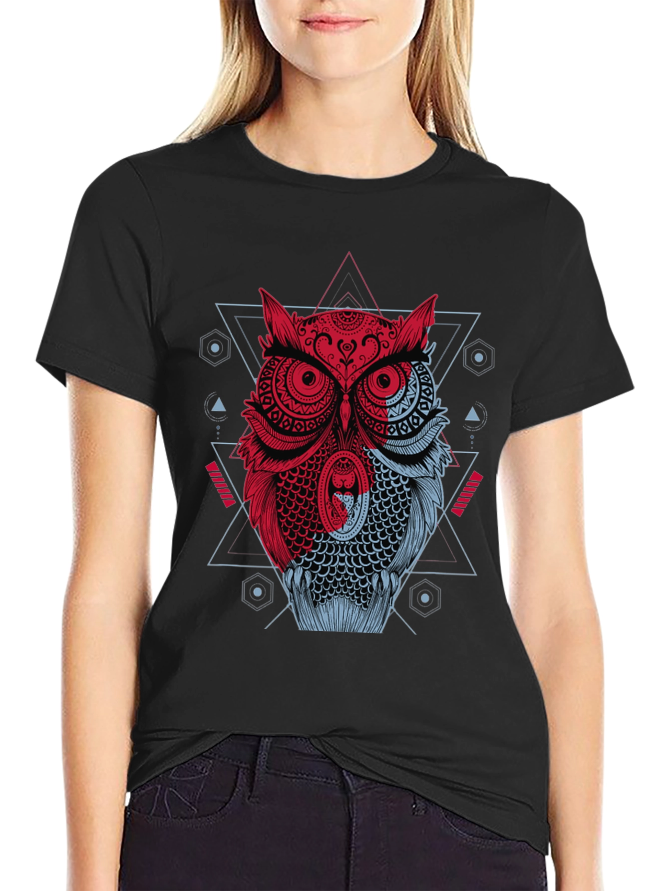 Geometric Owl Graphic T-Shirt