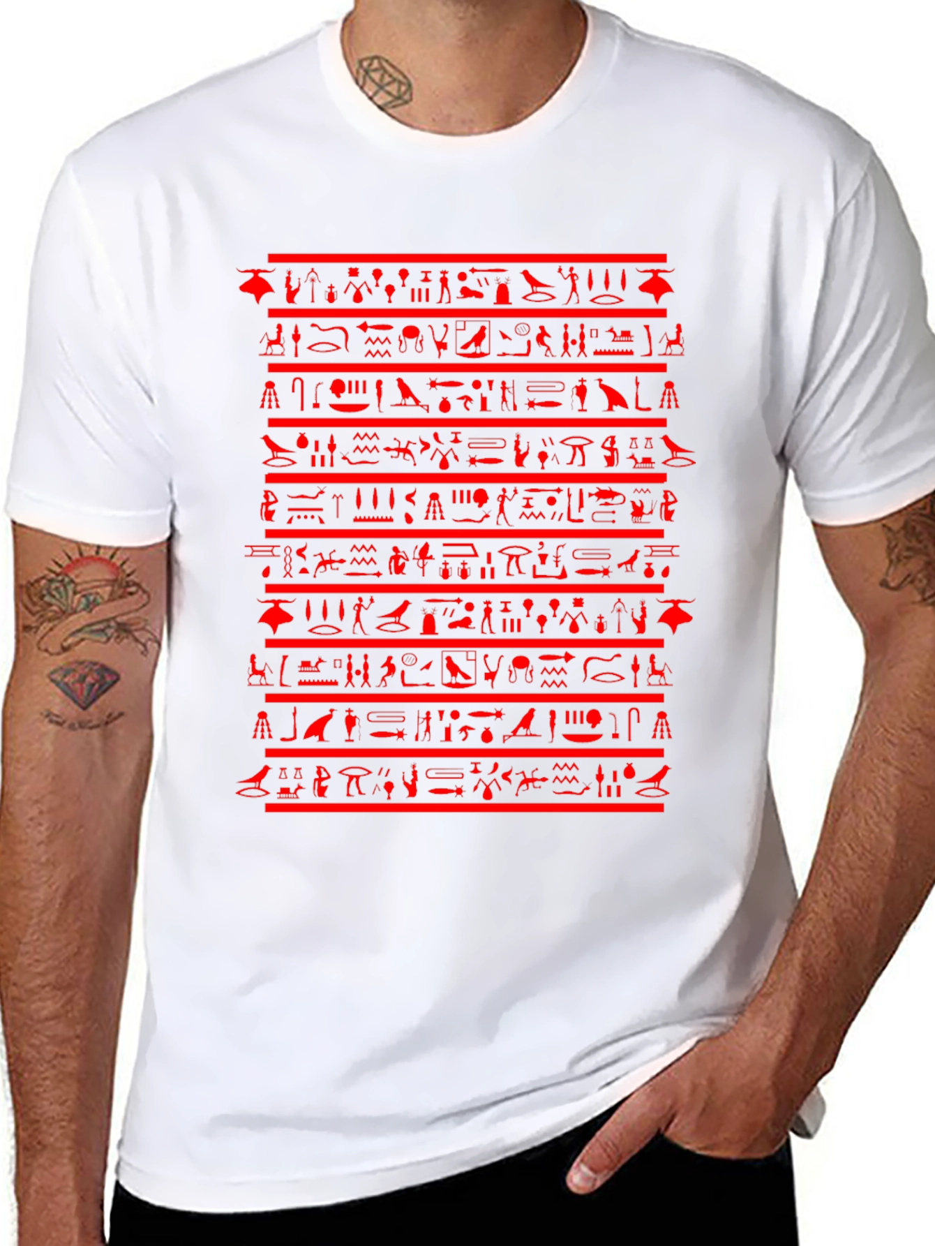 Egyptian Hieroglyphics Graphic Tee - Black