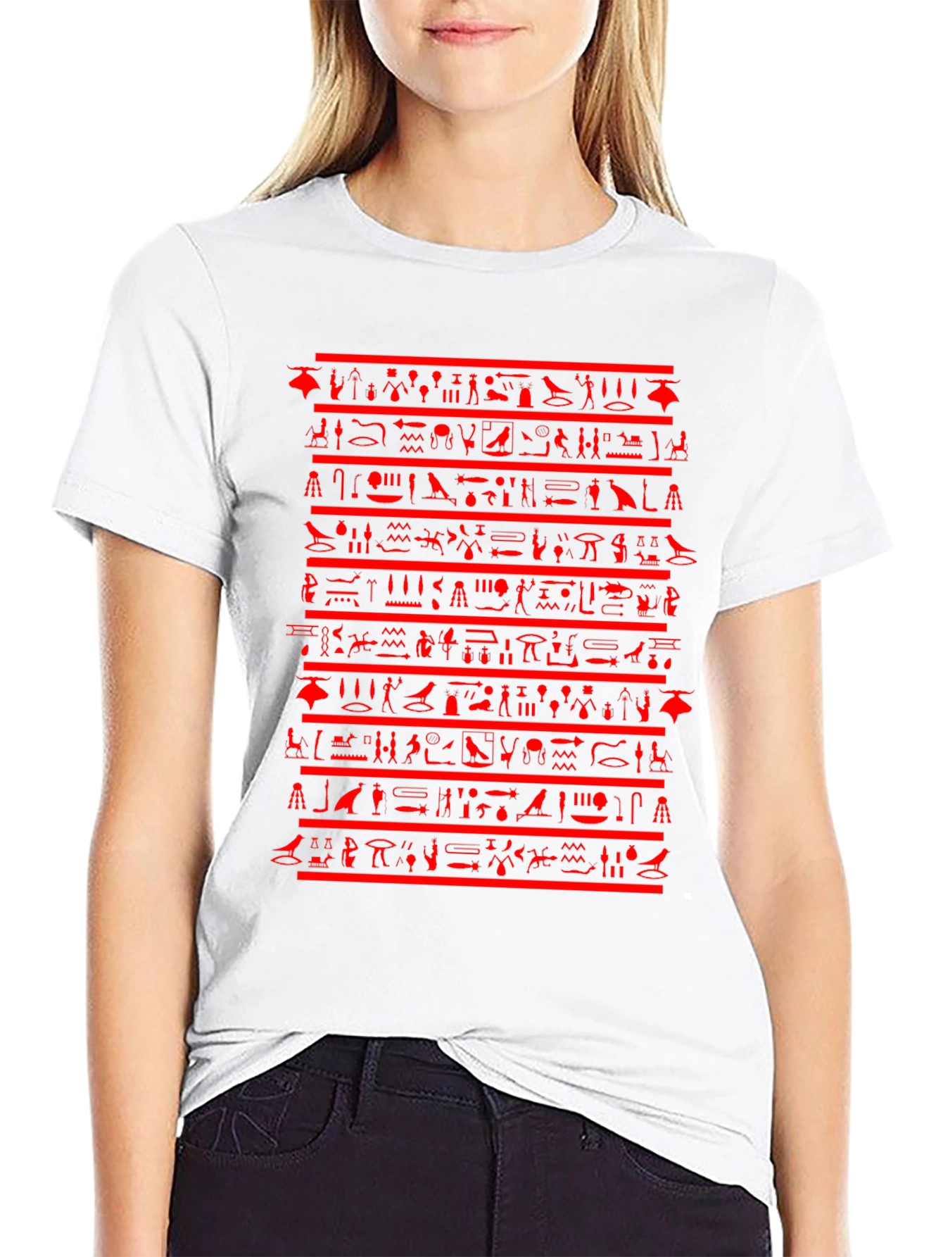 Egyptian Hieroglyphics Graphic Tee - Black