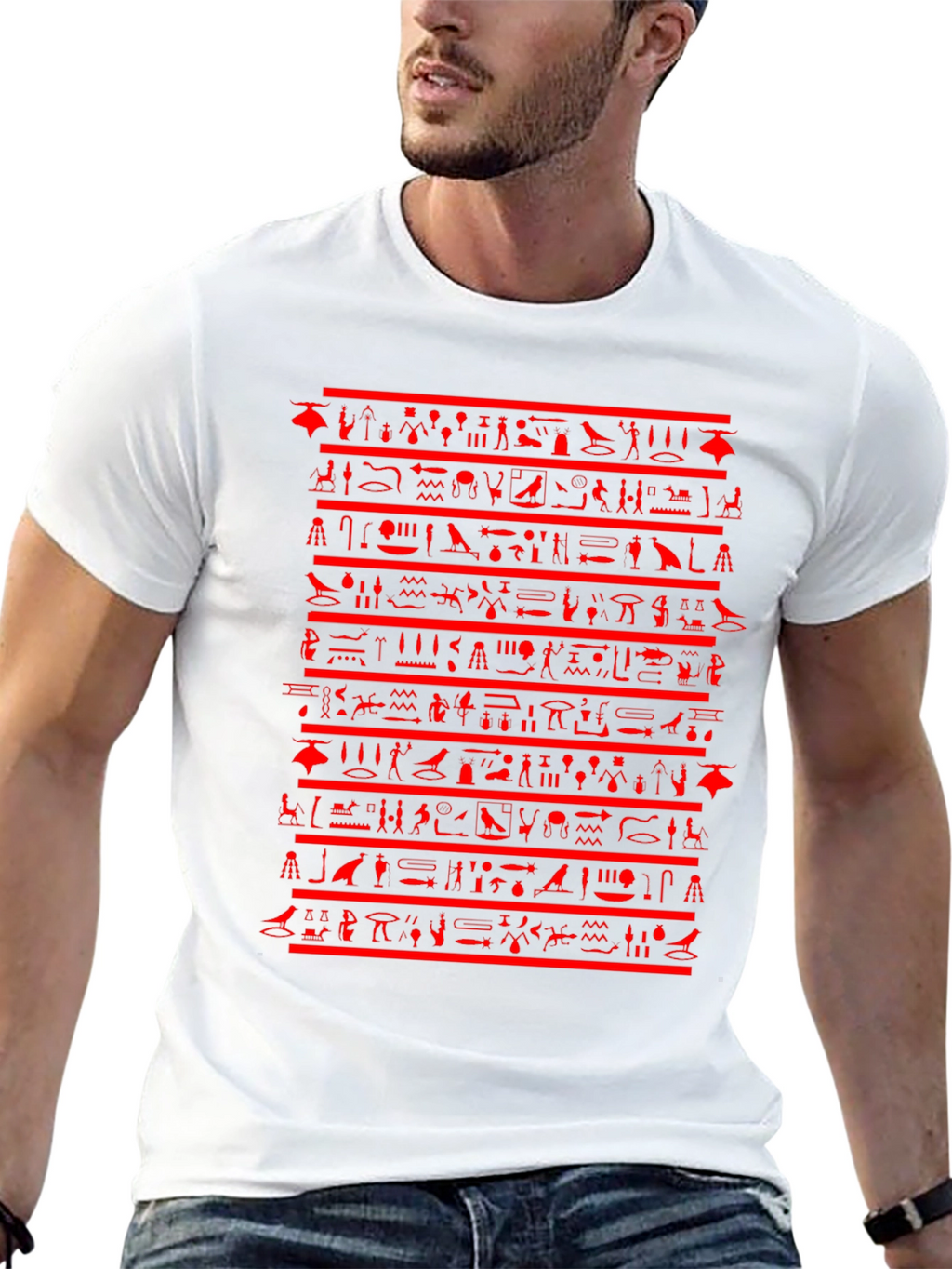 Egyptian Hieroglyphics Graphic Tee - Black