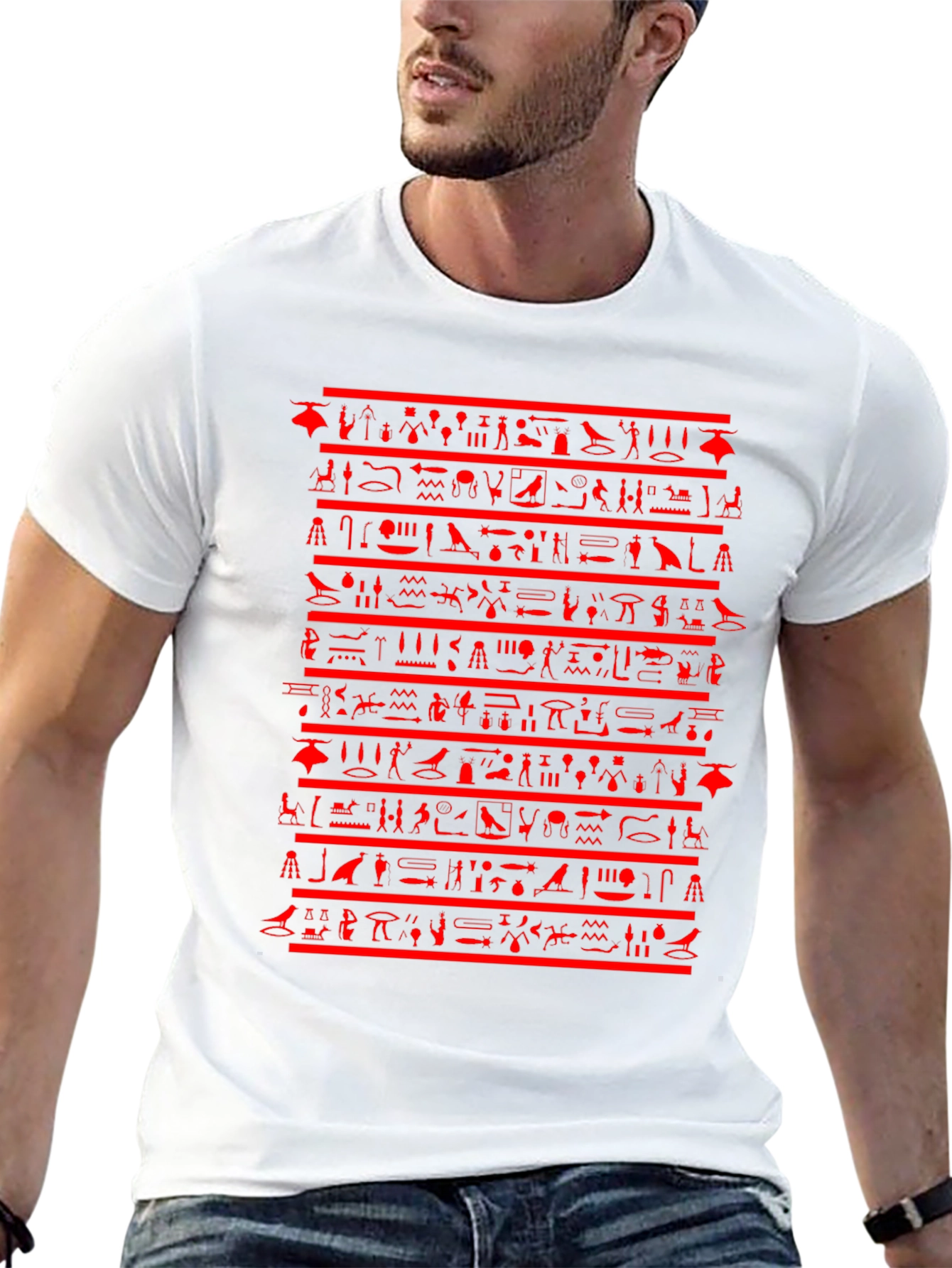 Egyptian Hieroglyphics Graphic Tee - Black