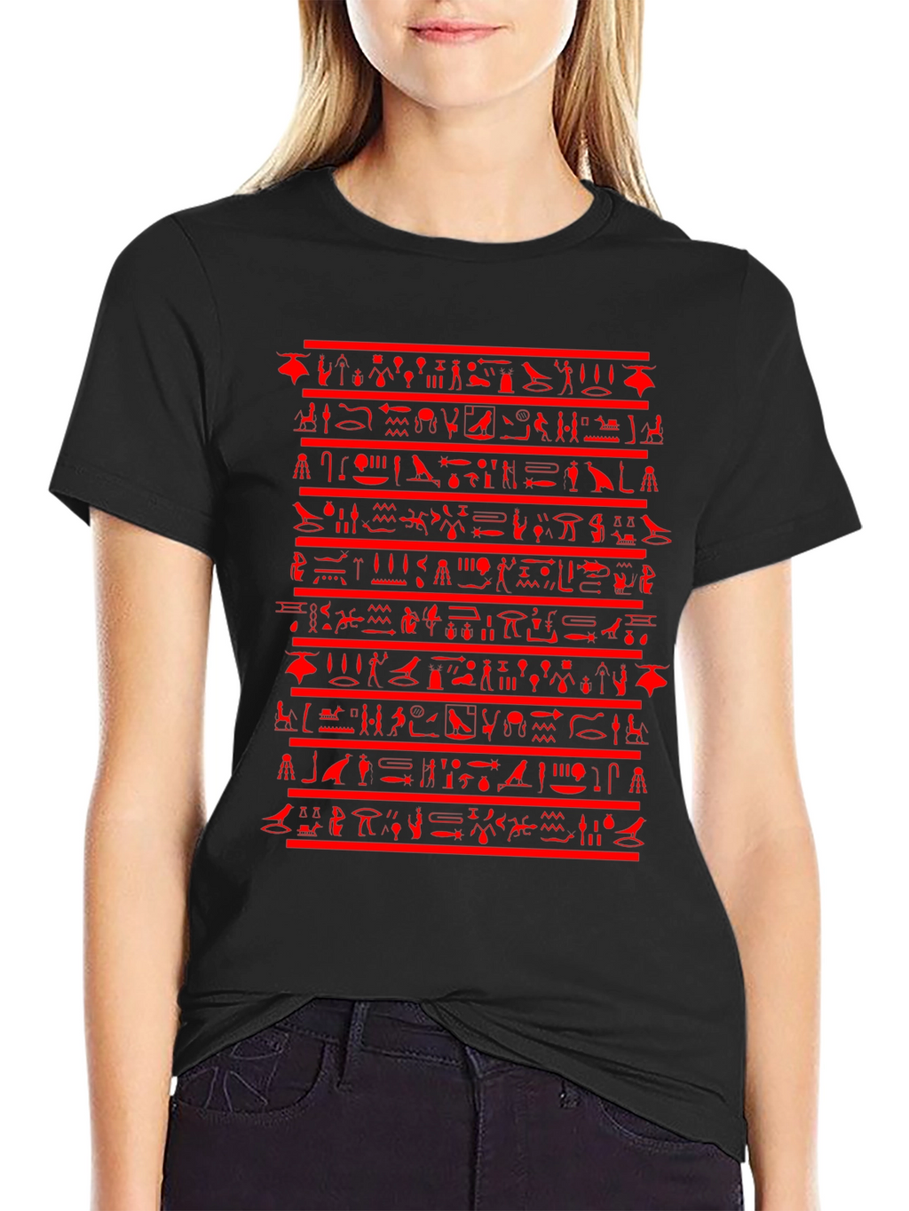 Egyptian Hieroglyphics Graphic Tee - Black