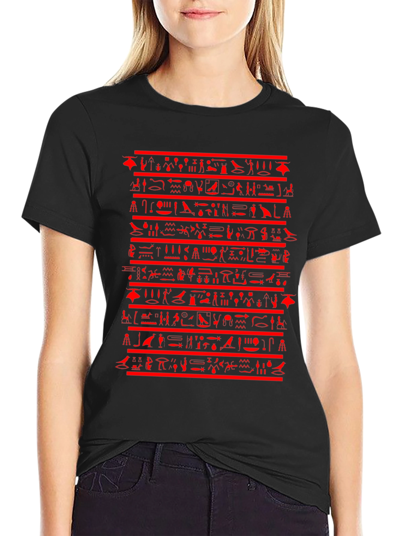 Egyptian Hieroglyphics Graphic Tee - Black