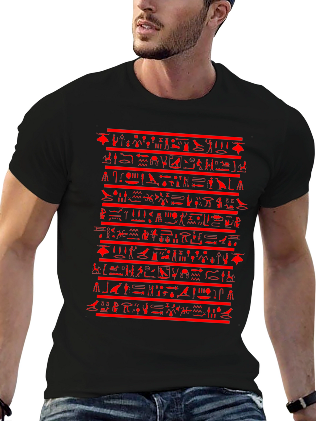 Egyptian Hieroglyphics Graphic Tee - Black