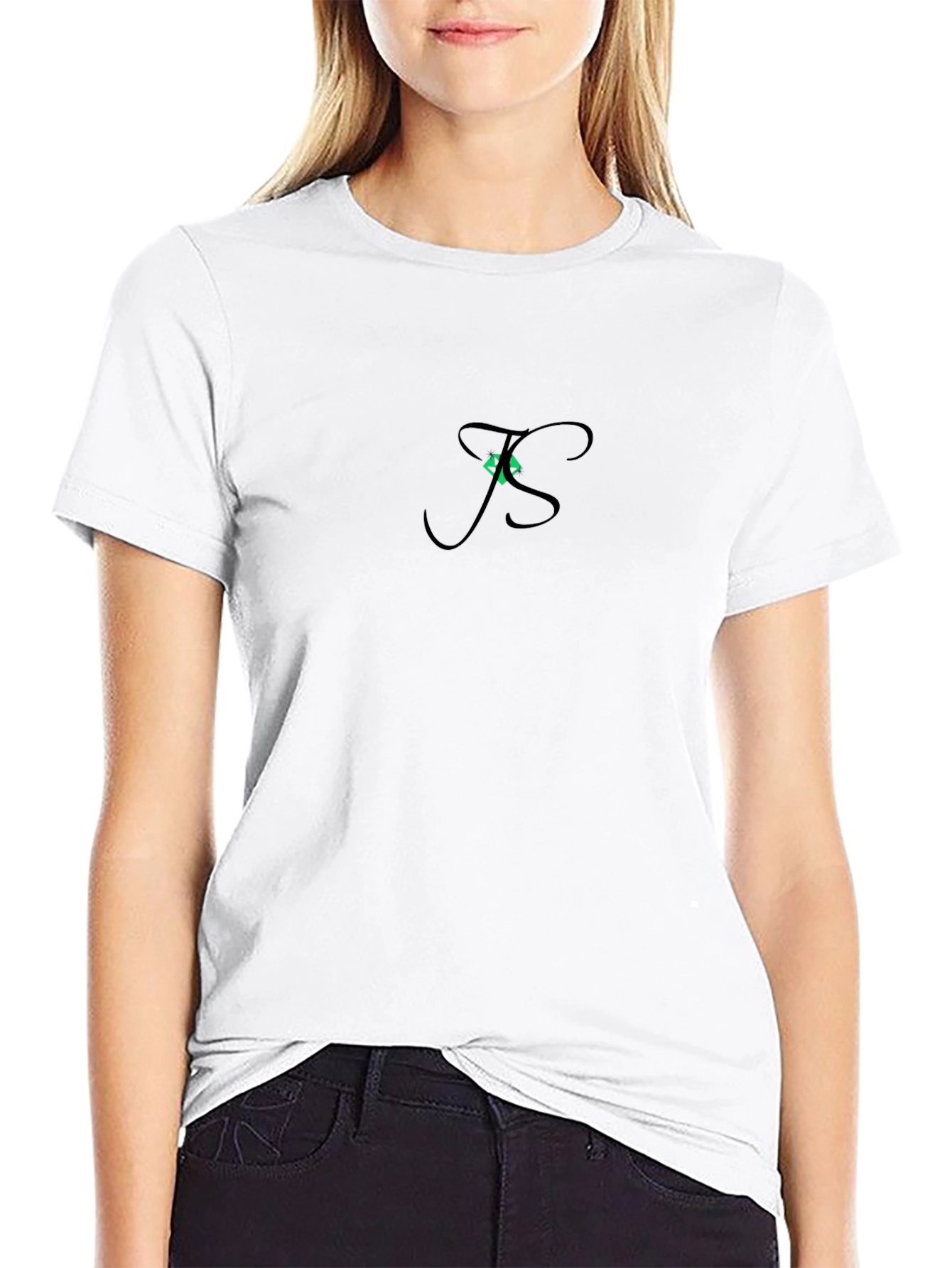 Stylish Black Tee with Green Design
