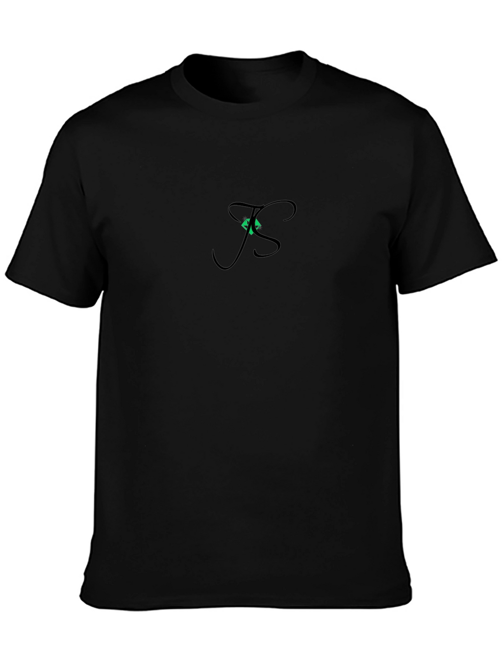 Stylish Black Tee with Green Design