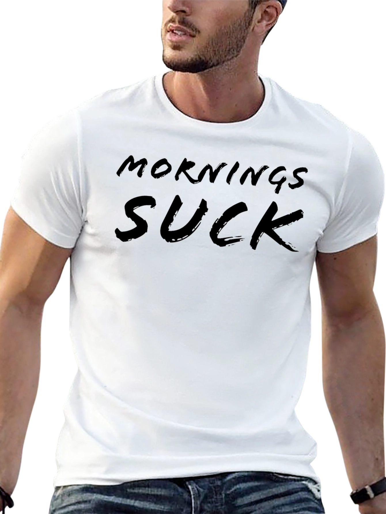 Mornings Suck Graphic T-Shirt - Casual Wear