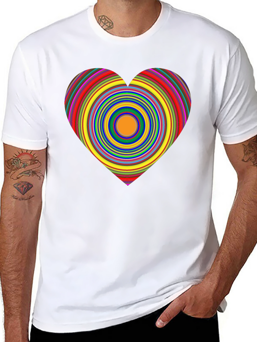 Rainbow Heart Graphic Black Tee
