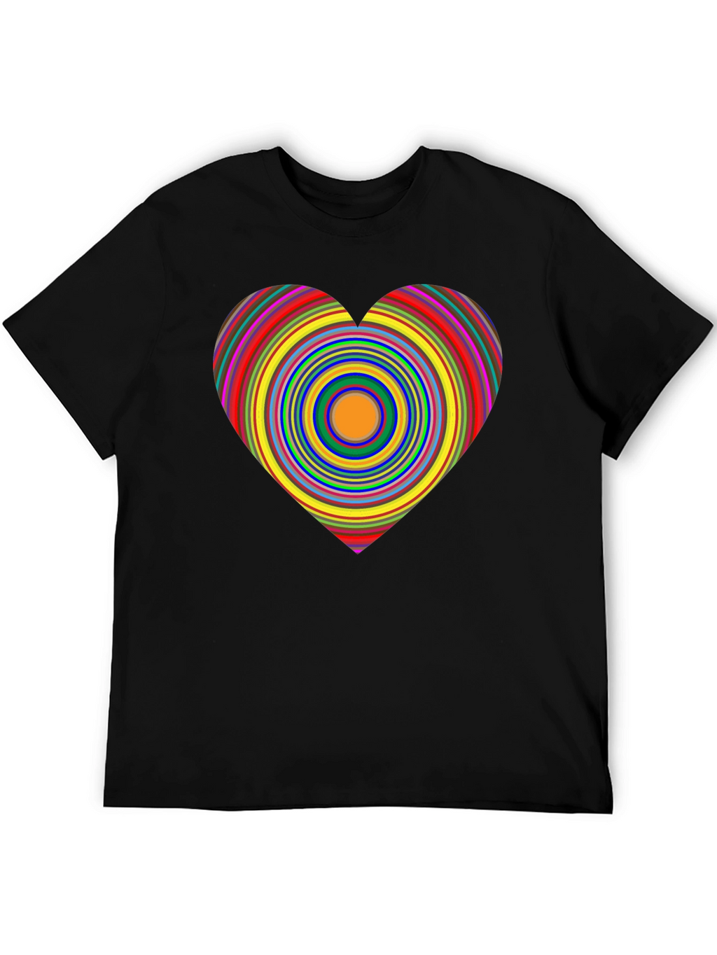 Rainbow Heart Graphic Black Tee