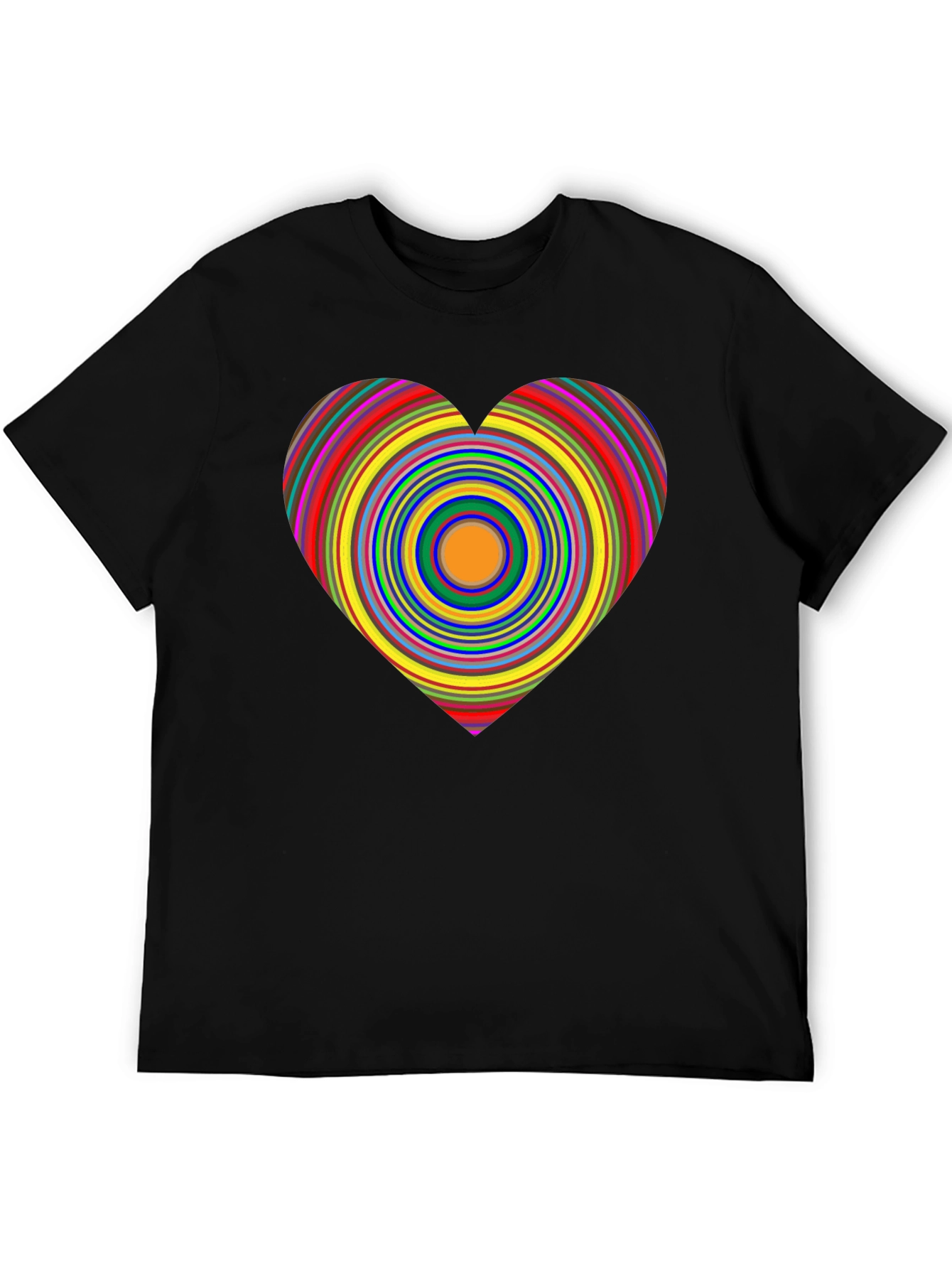 Rainbow Heart Graphic Black Tee